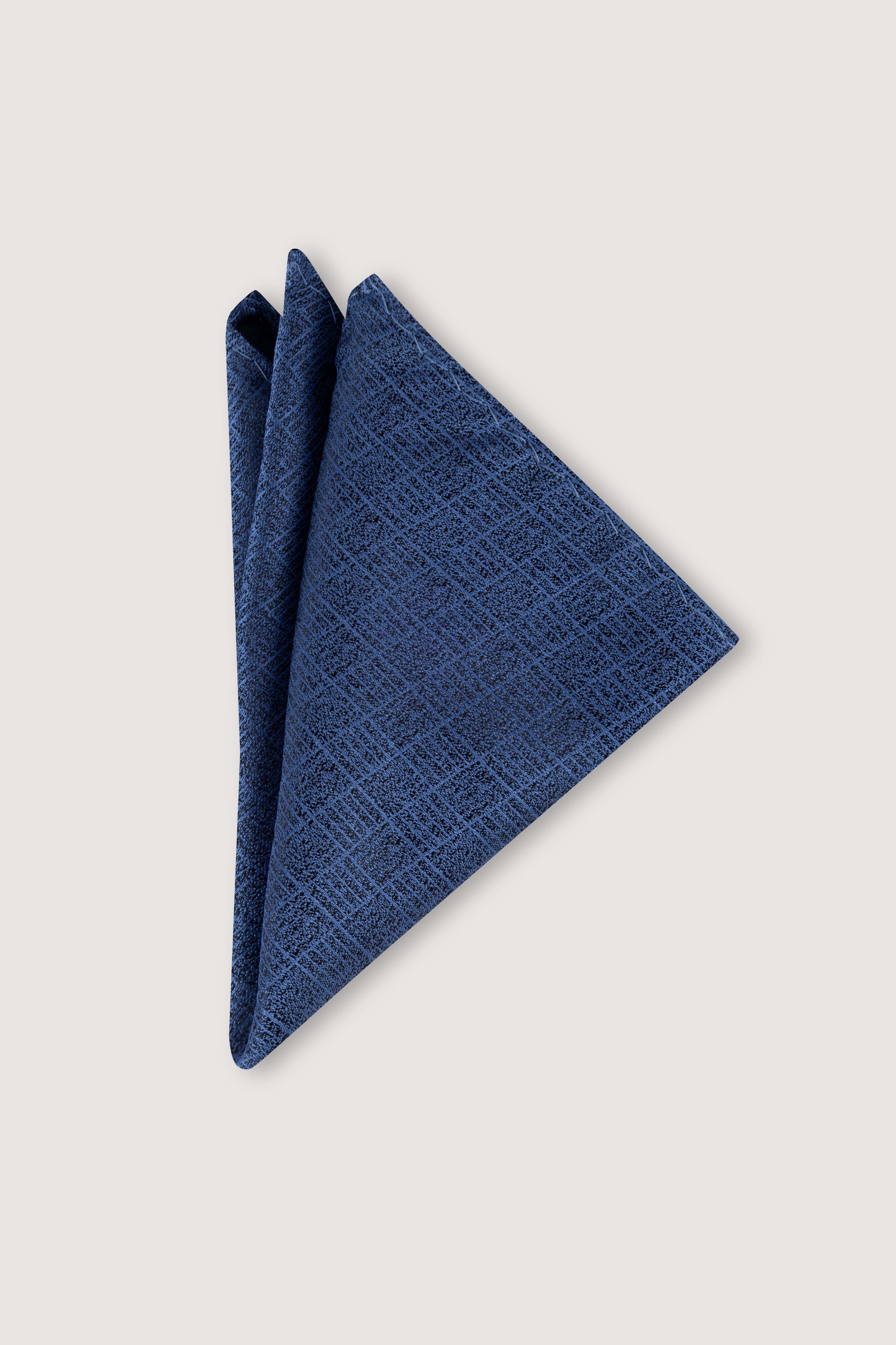 Navy Necktie with Handkerchief