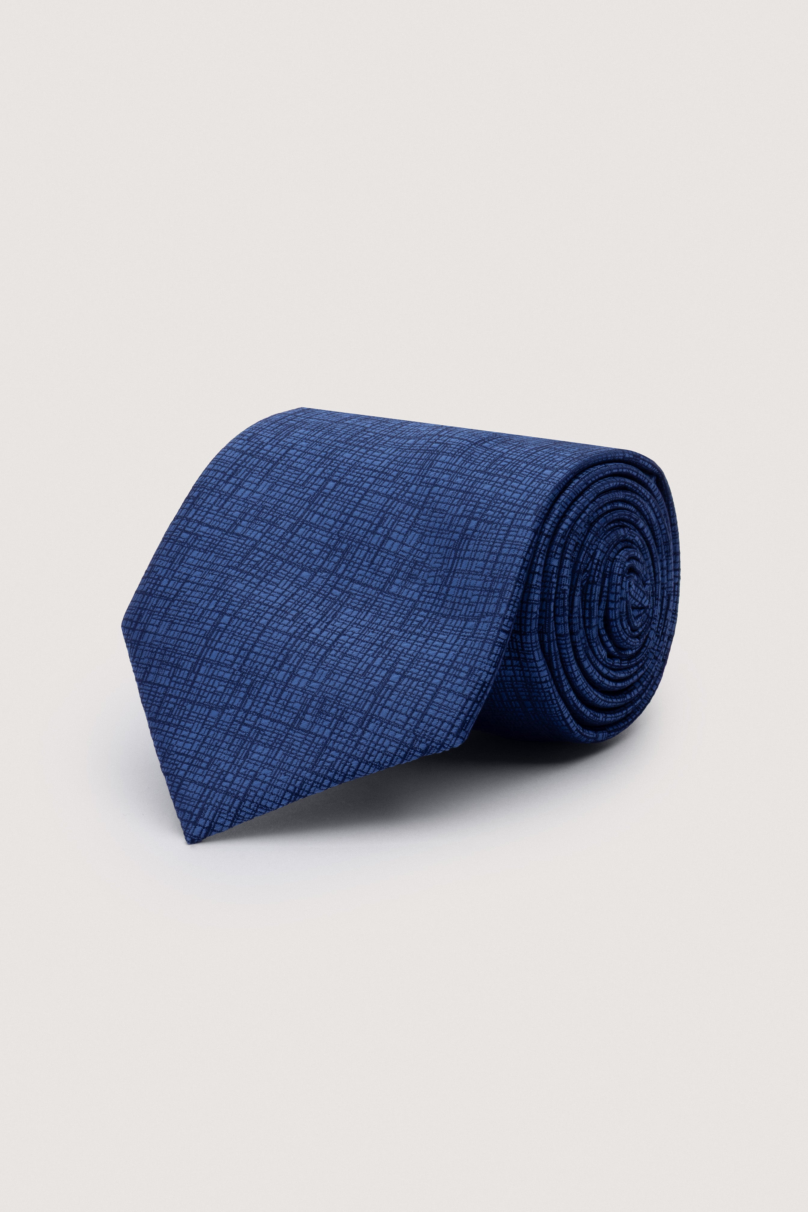 Navy Necktie with Handkerchief
