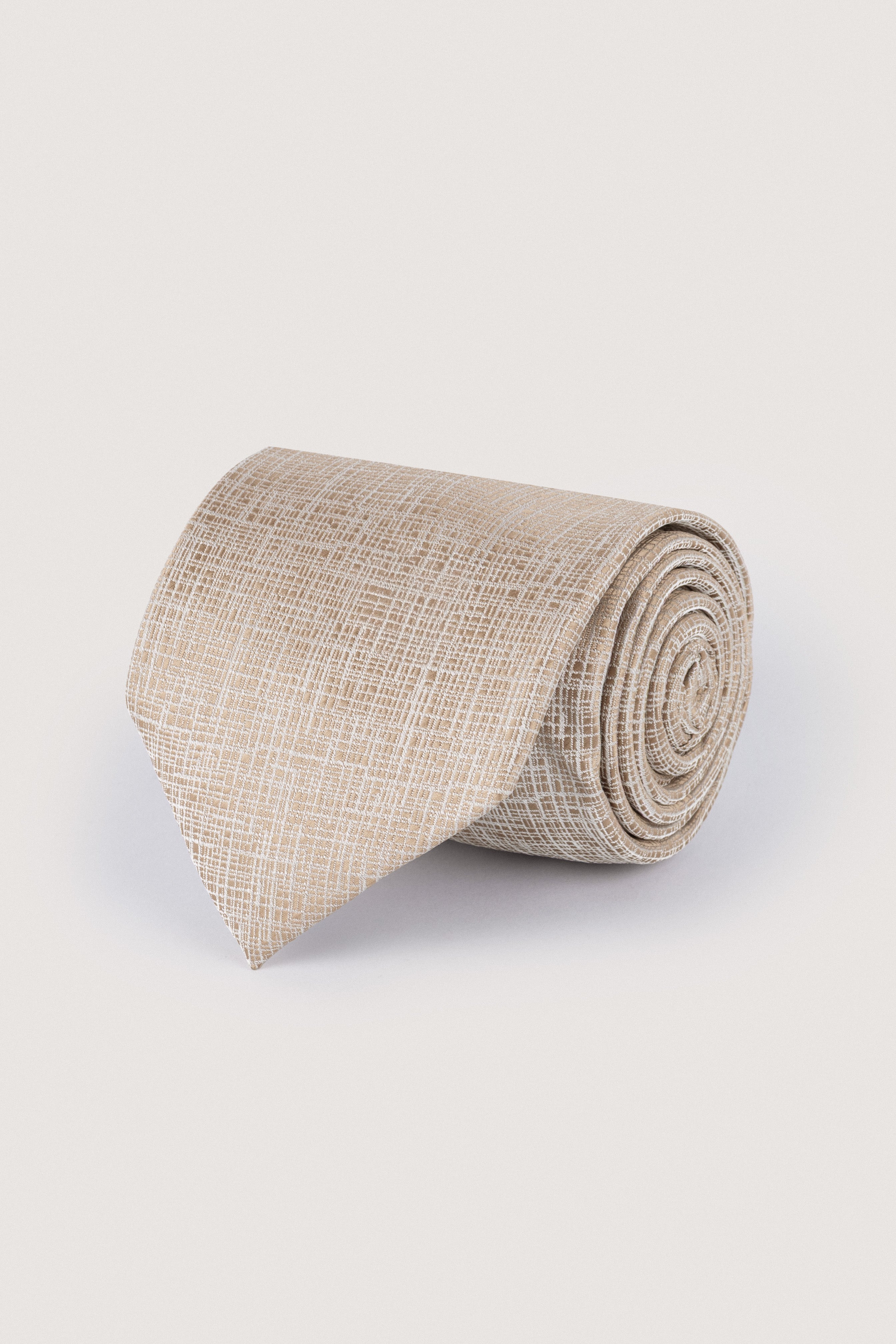 Beige Necktie with Handkerchief