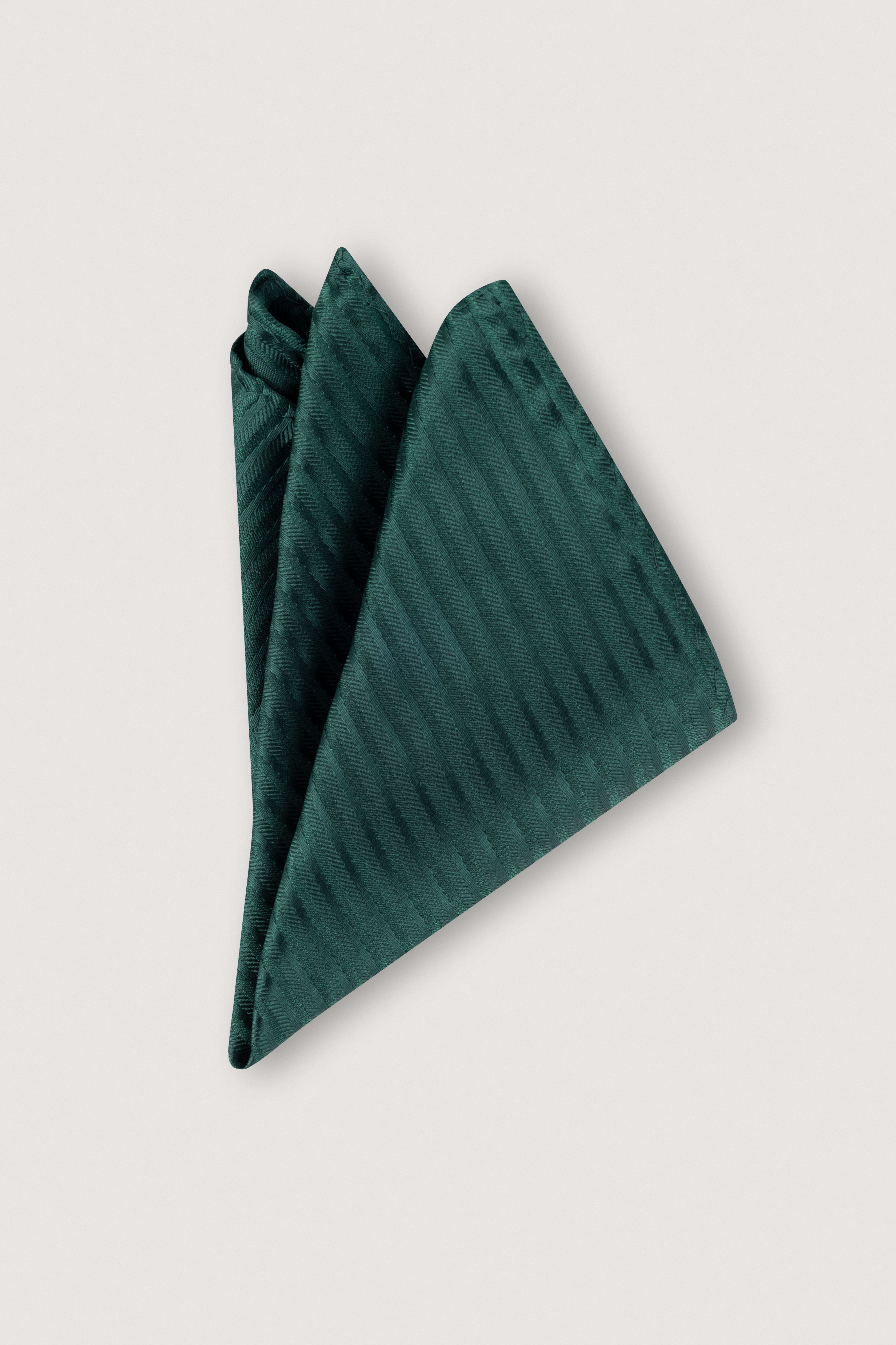 Dark Green Necktie with Handkerchief