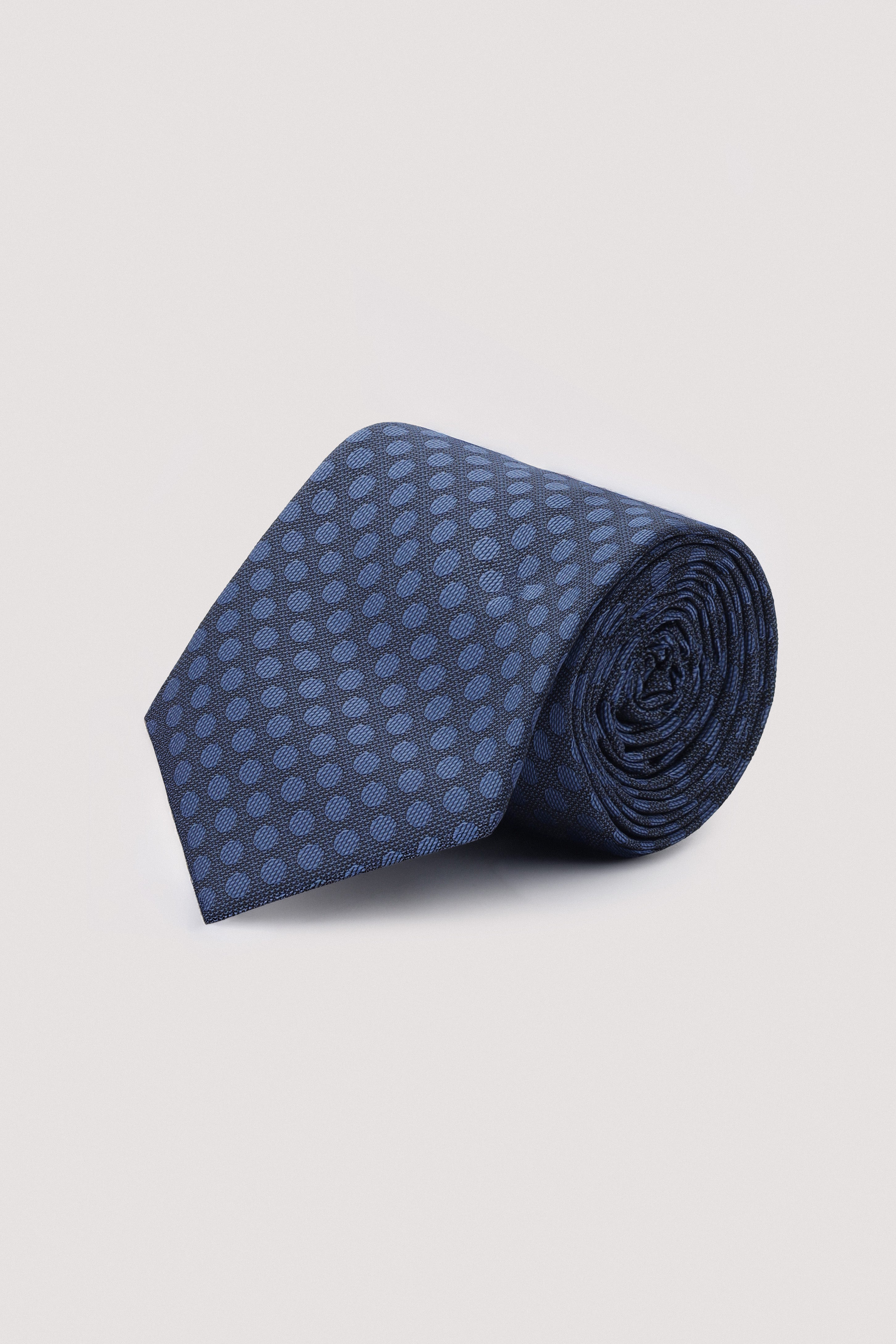Navy Necktie with Handkerchief