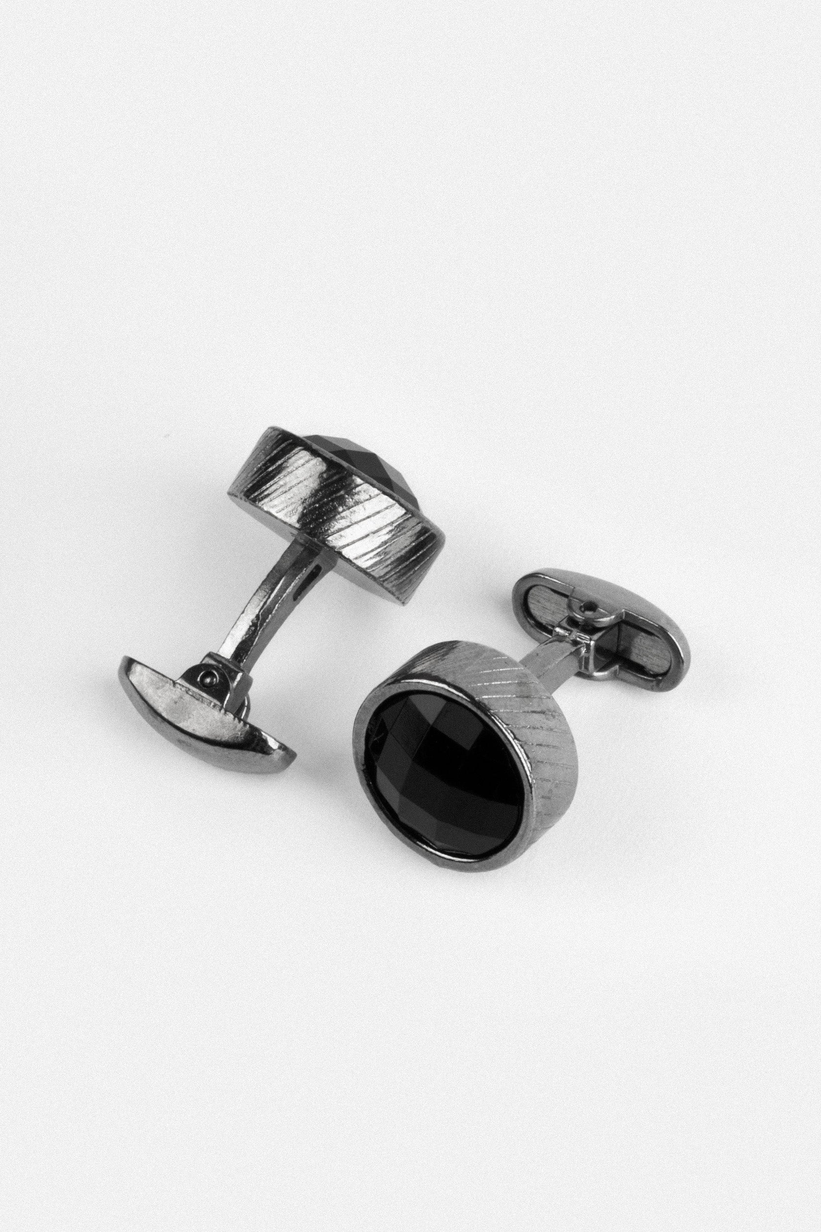 Round-shaped Black Cufflinks