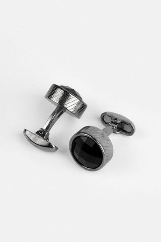 Round-shaped Black Cufflinks