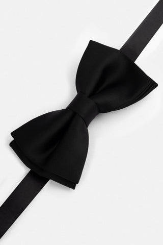 Satin Black Bow Tie