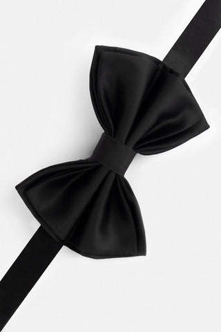 Satin Black Bow Tie