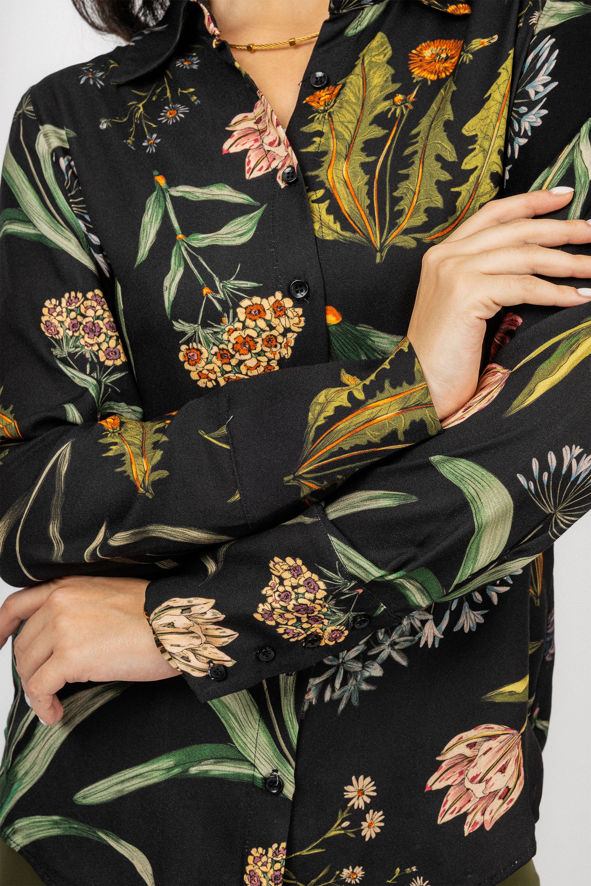 Green Printed Classic Shirt