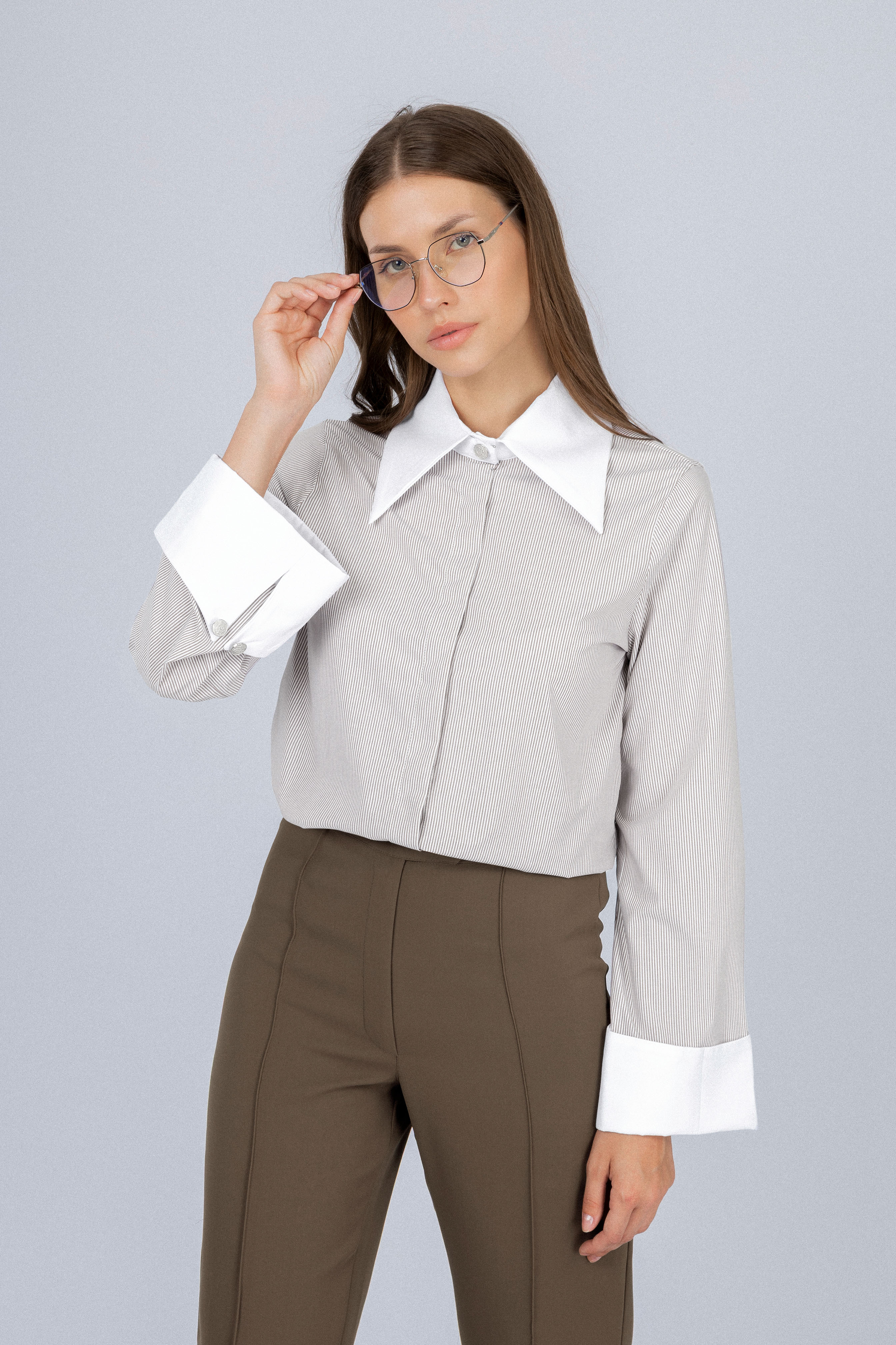 Striped Café  Bamboo Blend Classic Shirt