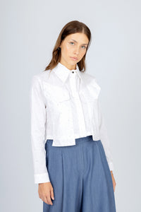White Cropped Shirt