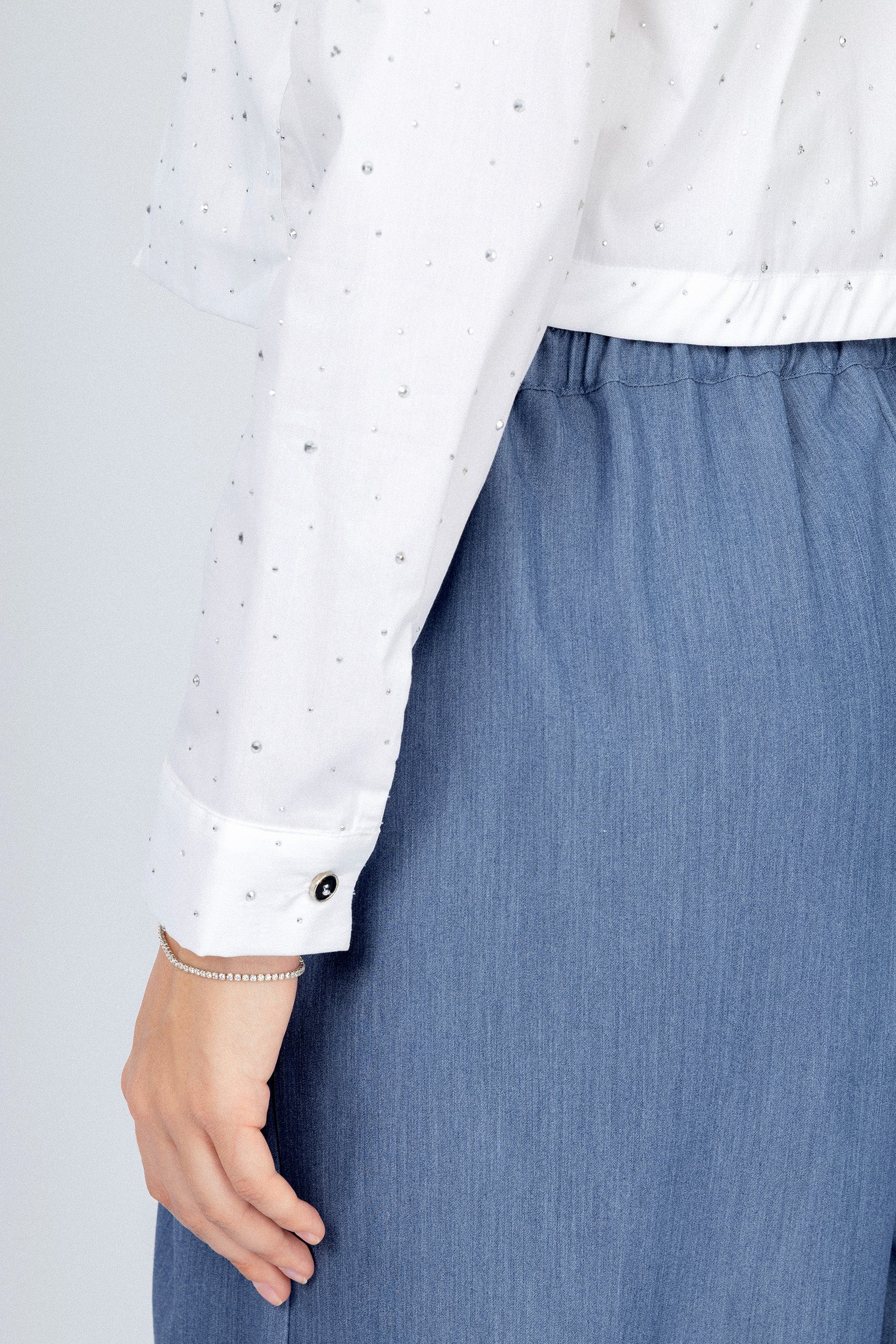 White Cropped Shirt