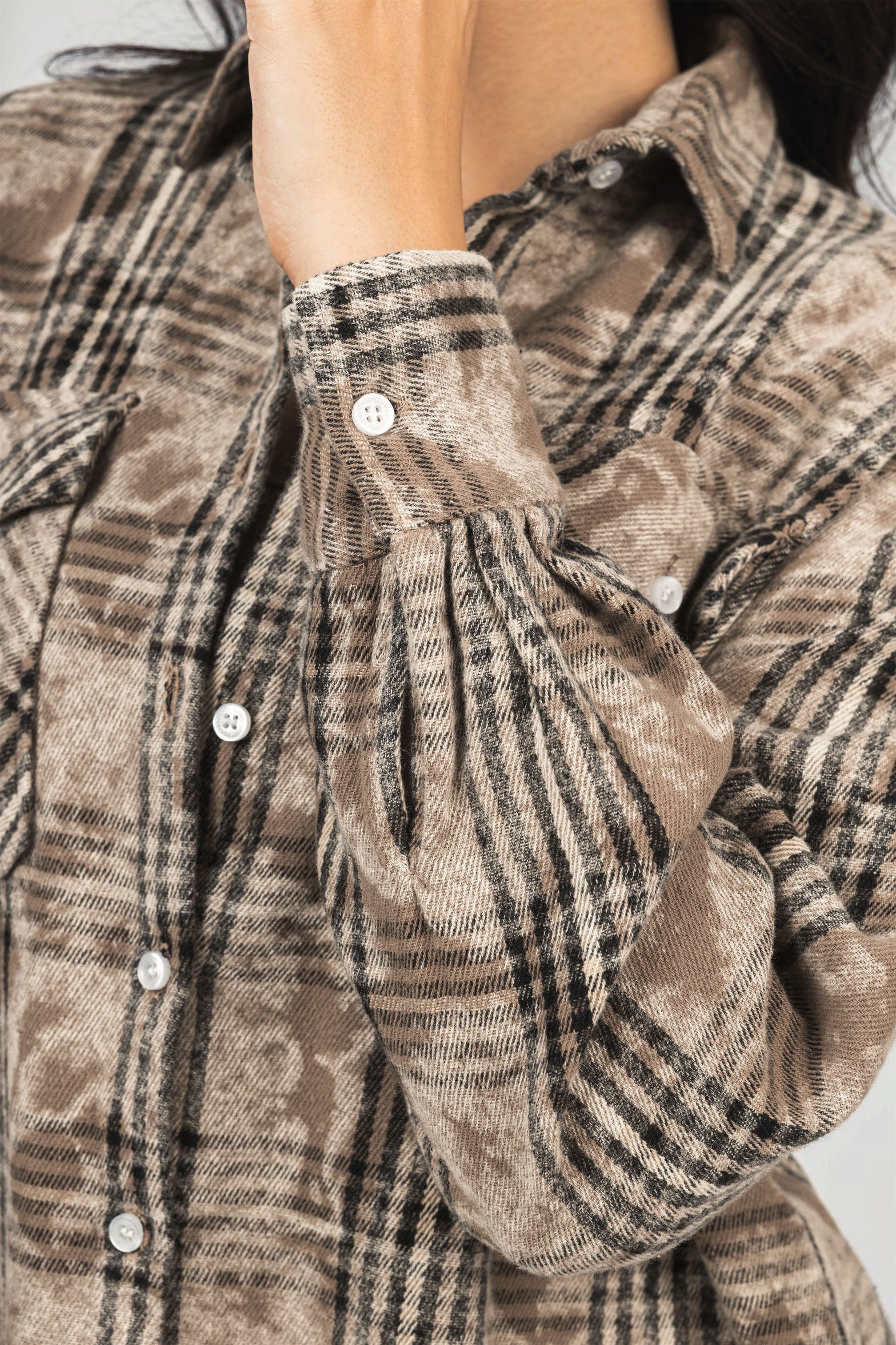 Brown Checked Casual Shirt