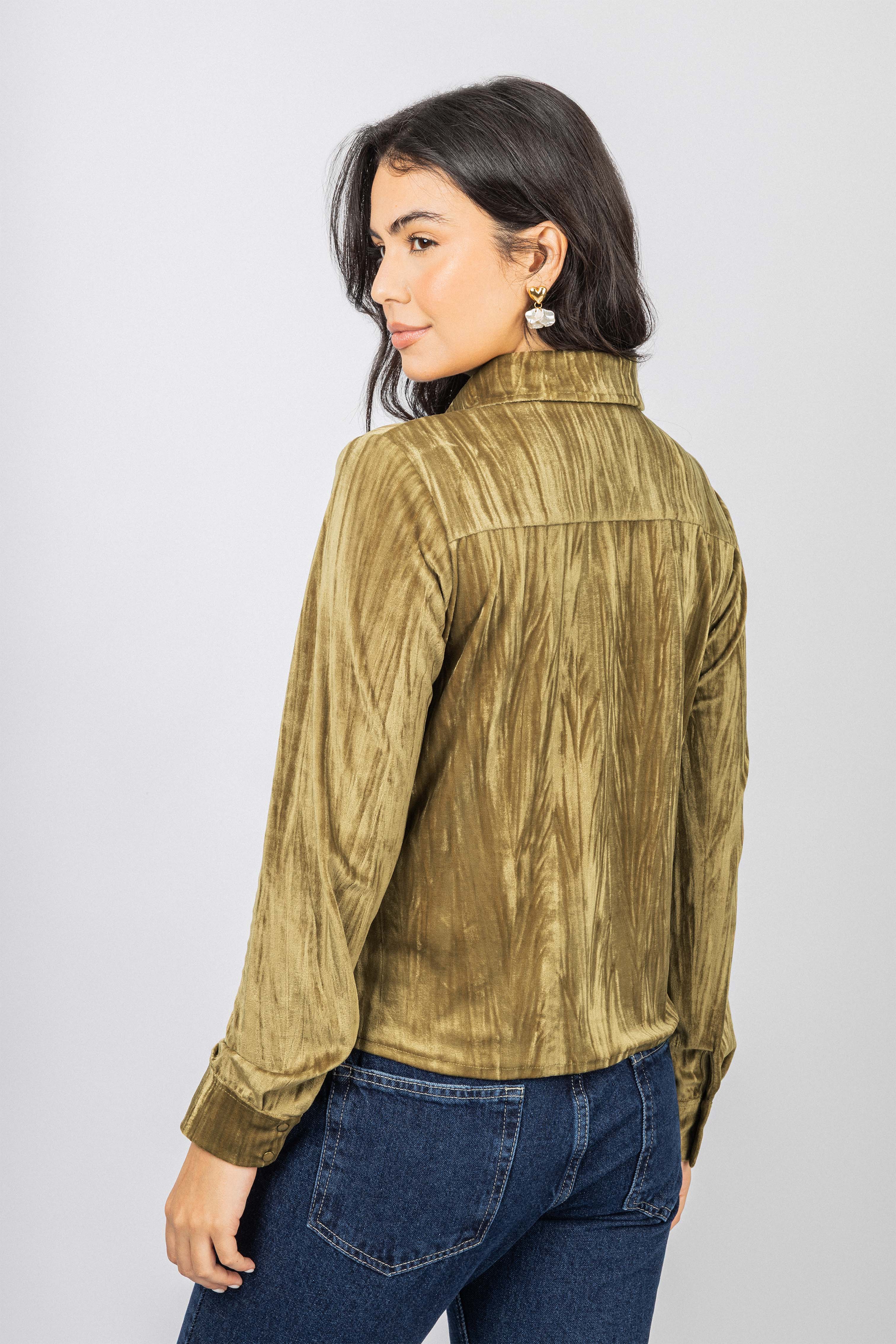 Brown Velvet Casual Shirt