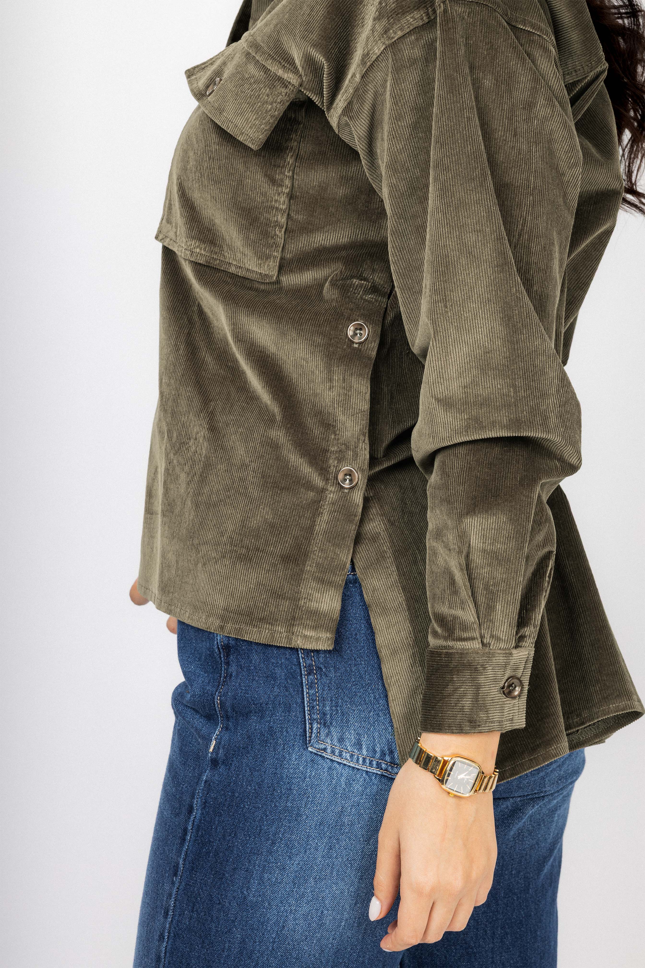 Brown Corduroy Velvet Casual Shirt