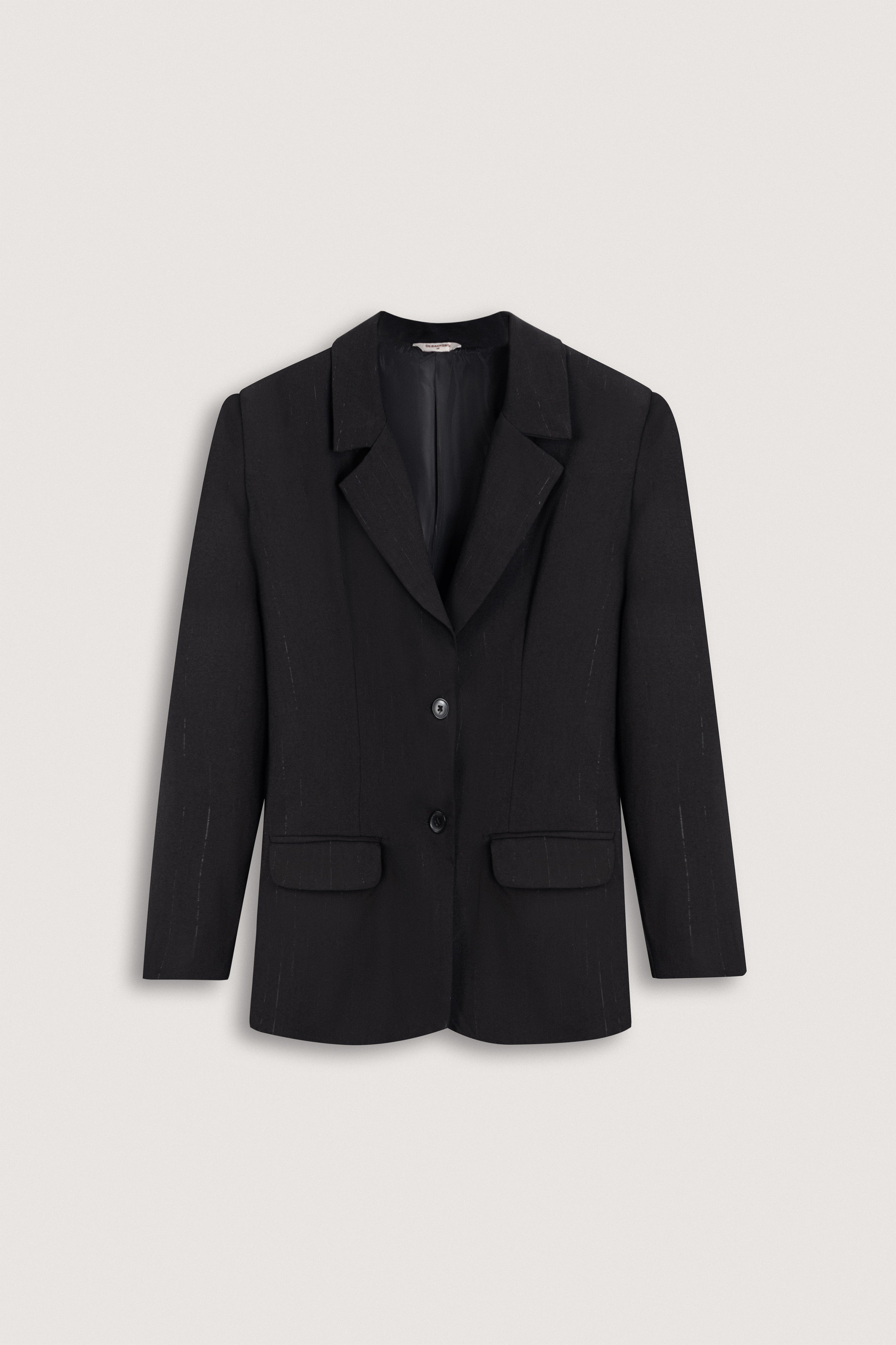 Black Textured Classic Women's Suit