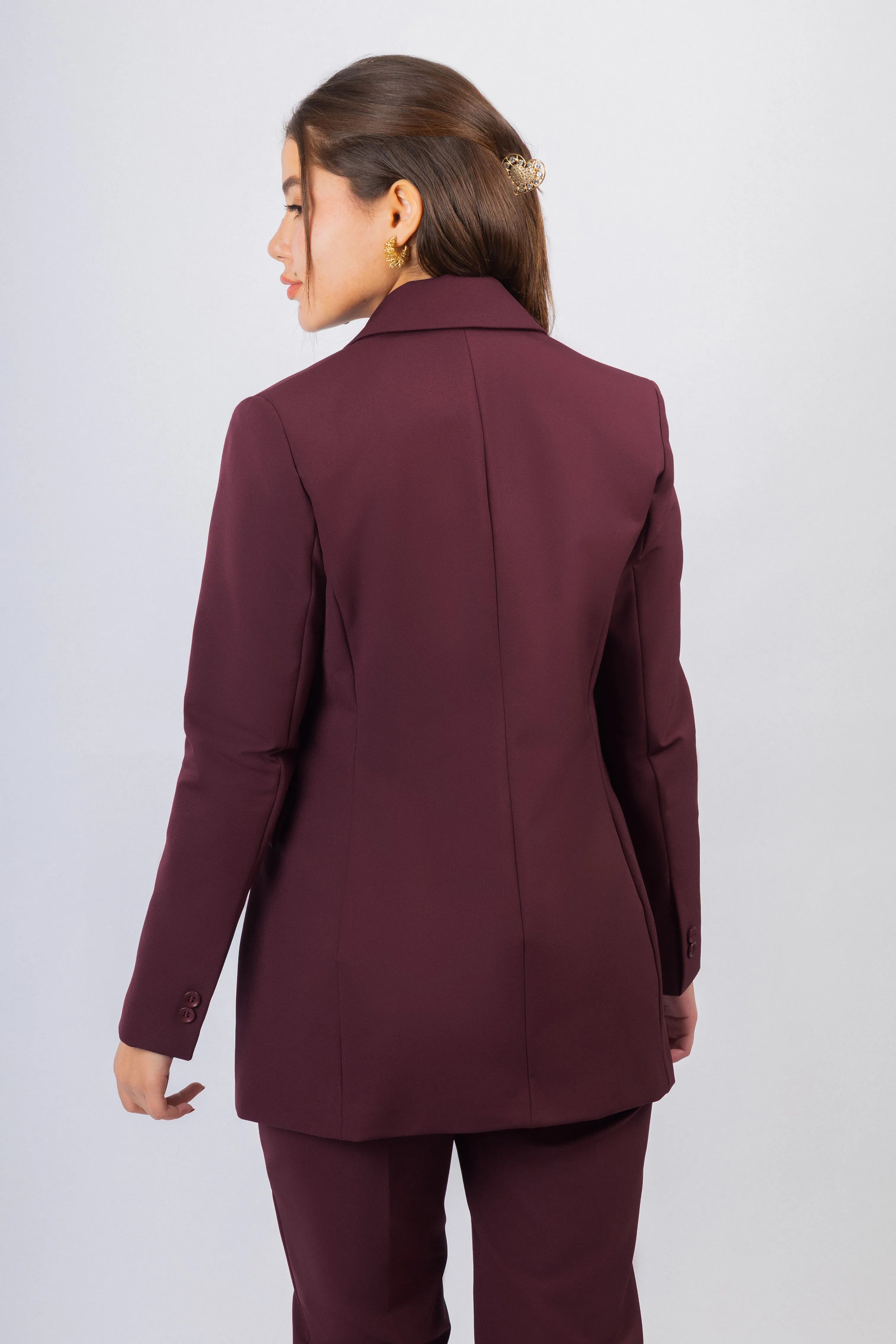 Burgundy Classic Women's Suit