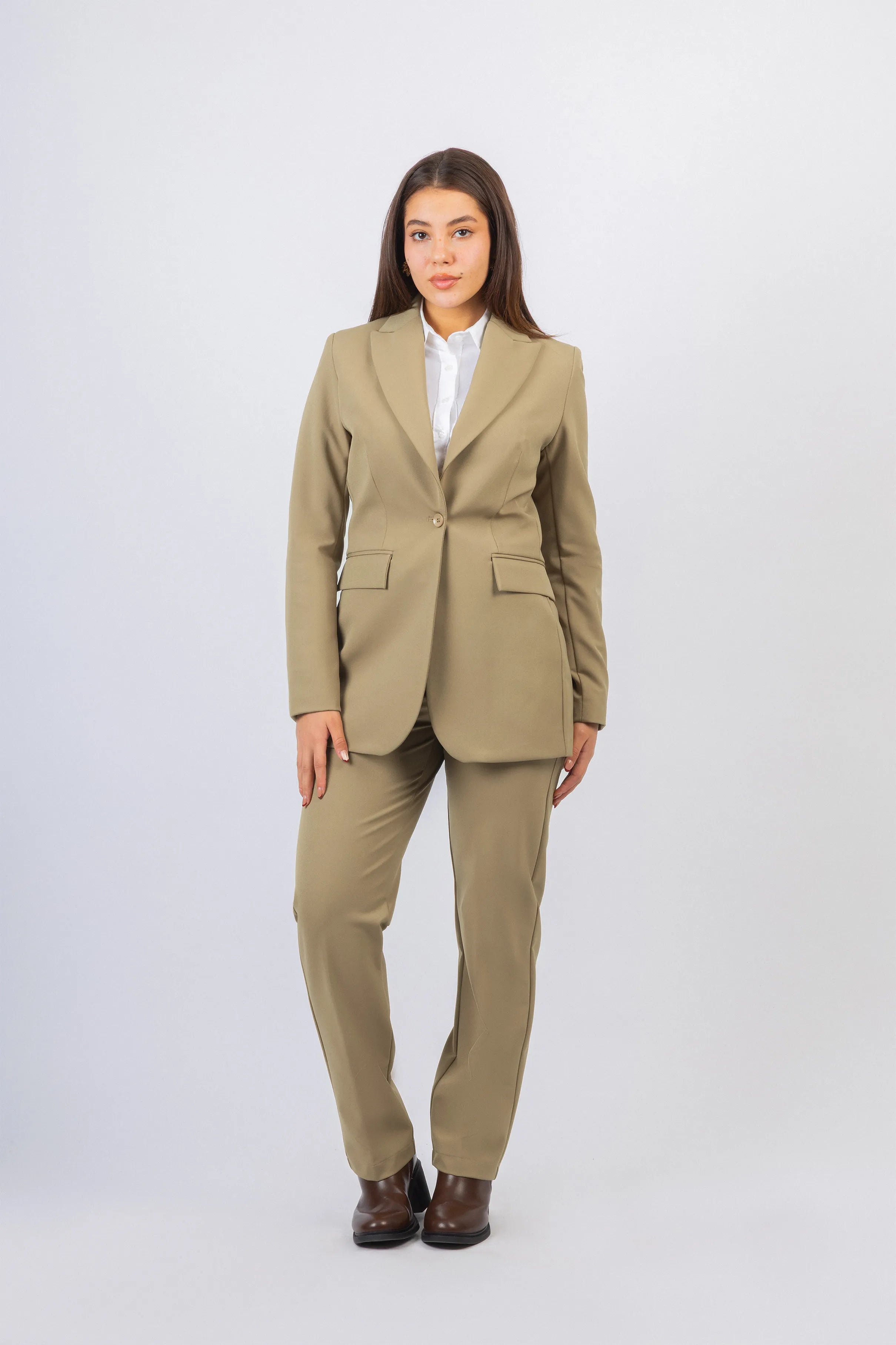 Khaki Classic Women's Suit