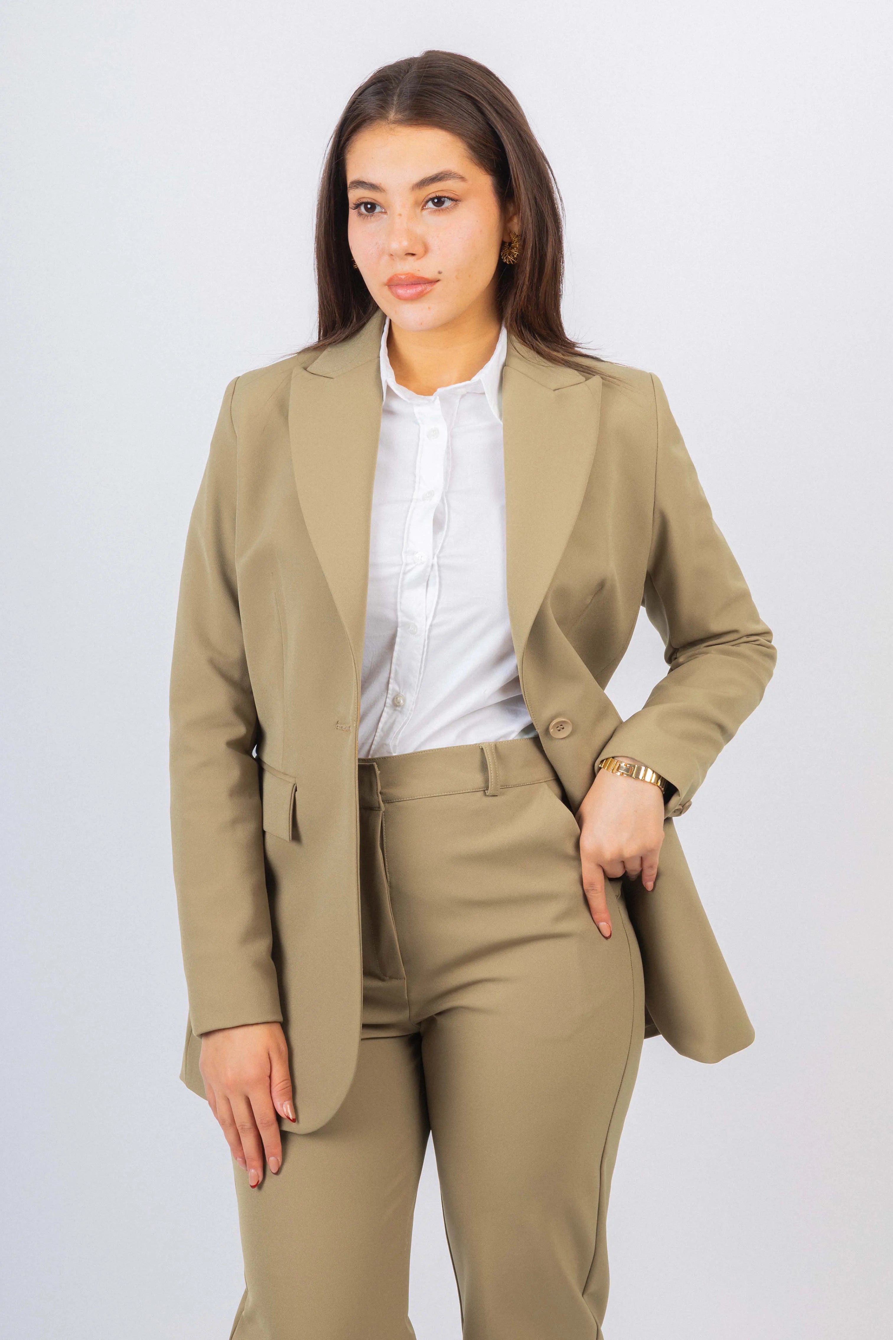 Khaki Classic Women's Suit