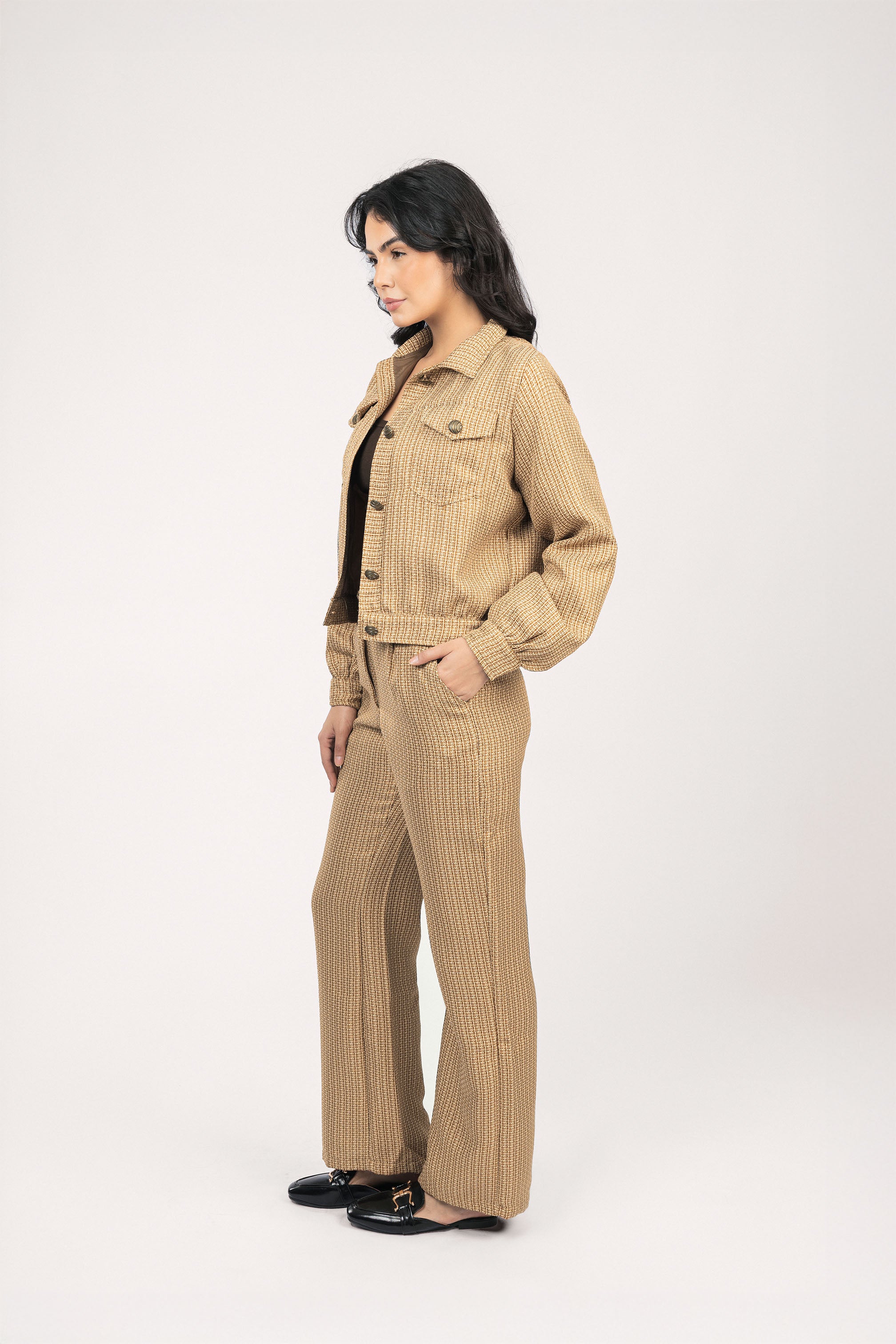 Light Brown Jacquard Women Set