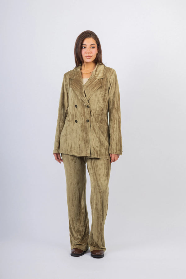 Beige Sahara Chamois Casual Women's Set