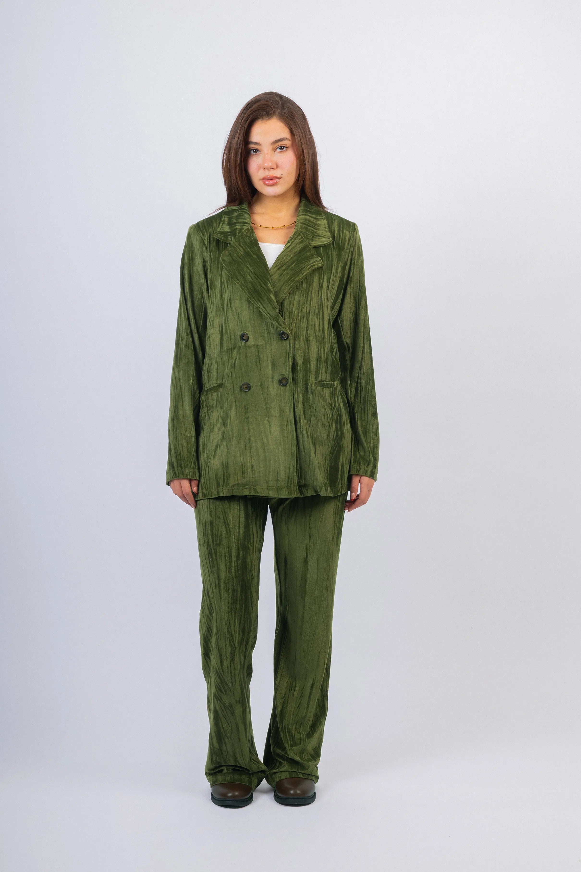 classic Olive Chamois Casual Women's Set