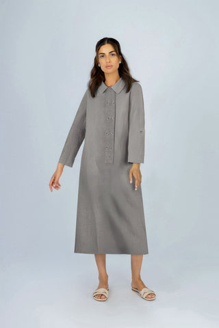 Linen Light Café Midi Shirt Casual Dress