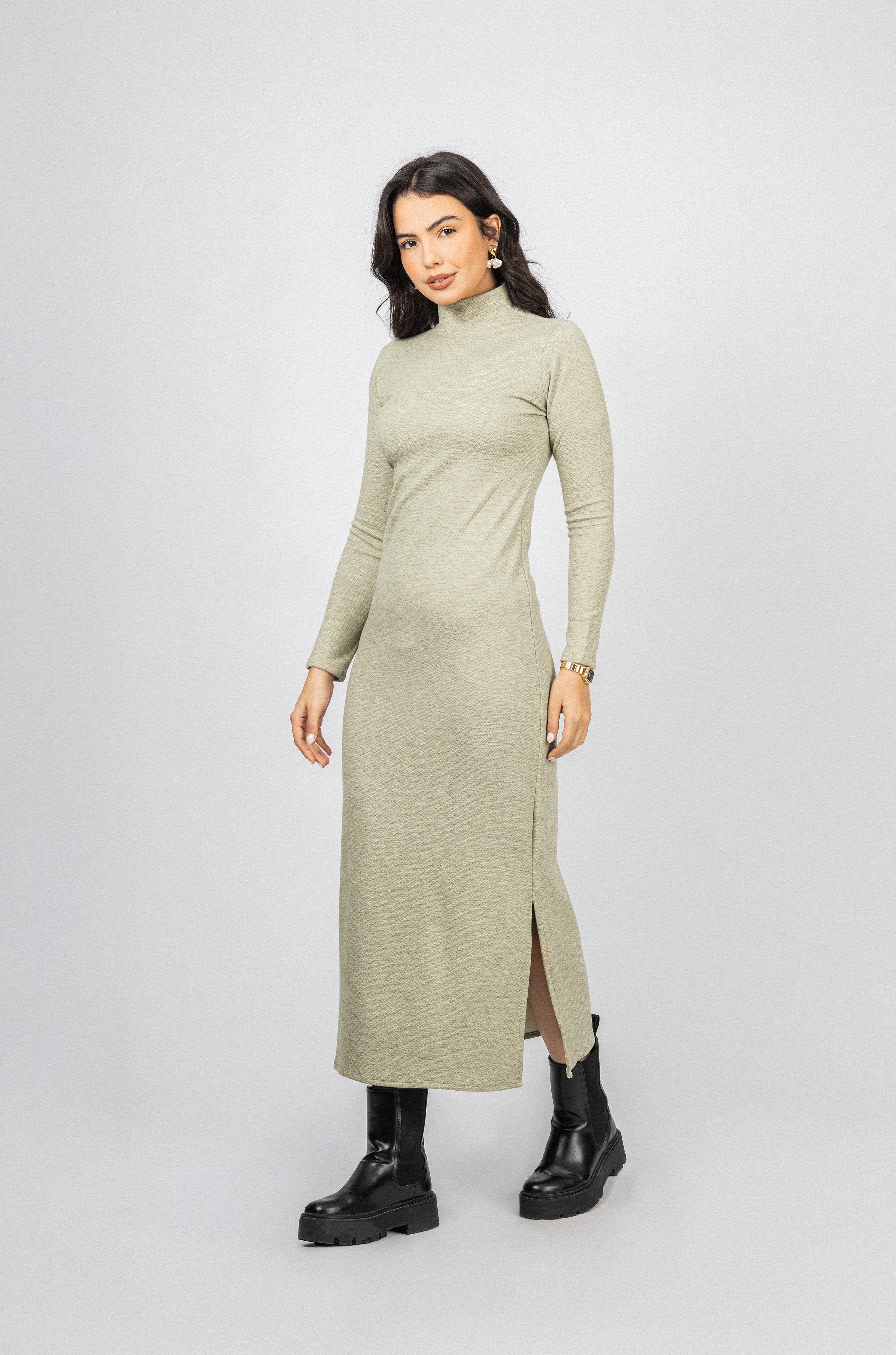 Pistachio Jacquard Jersey Maxi Dress