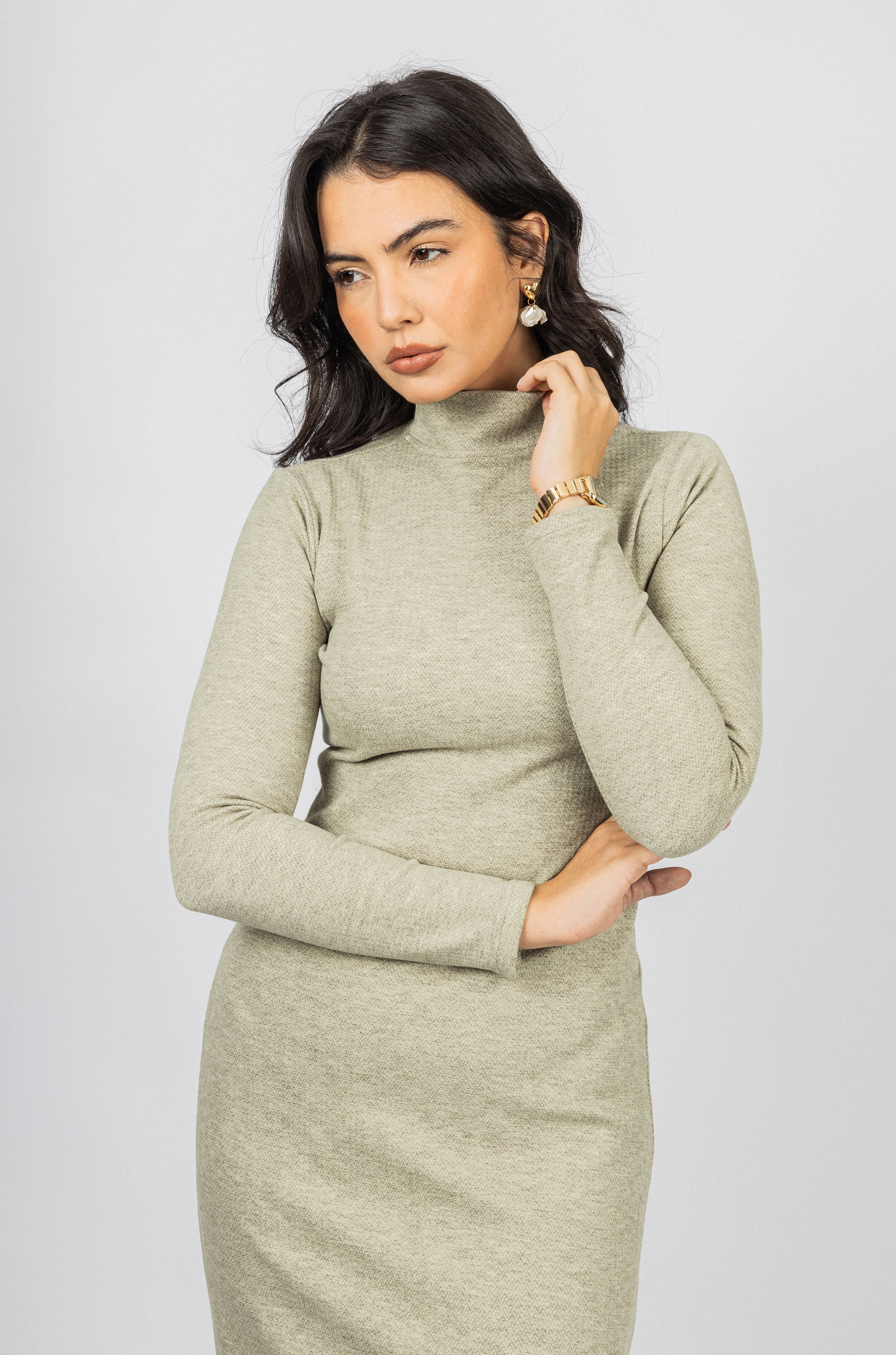 Pistachio Jacquard Jersey Maxi Dress