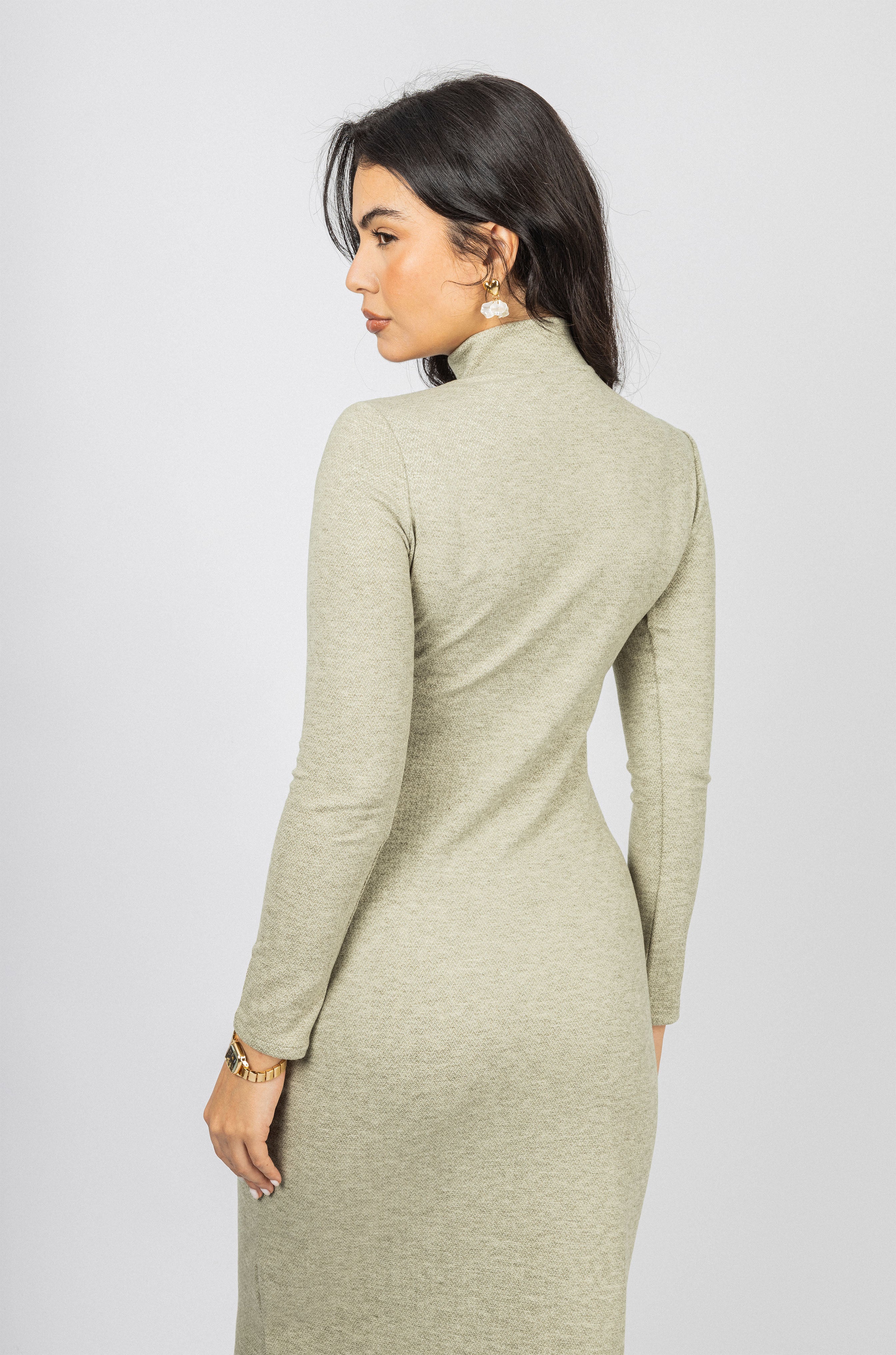 Pistachio Jacquard Jersey Maxi Dress