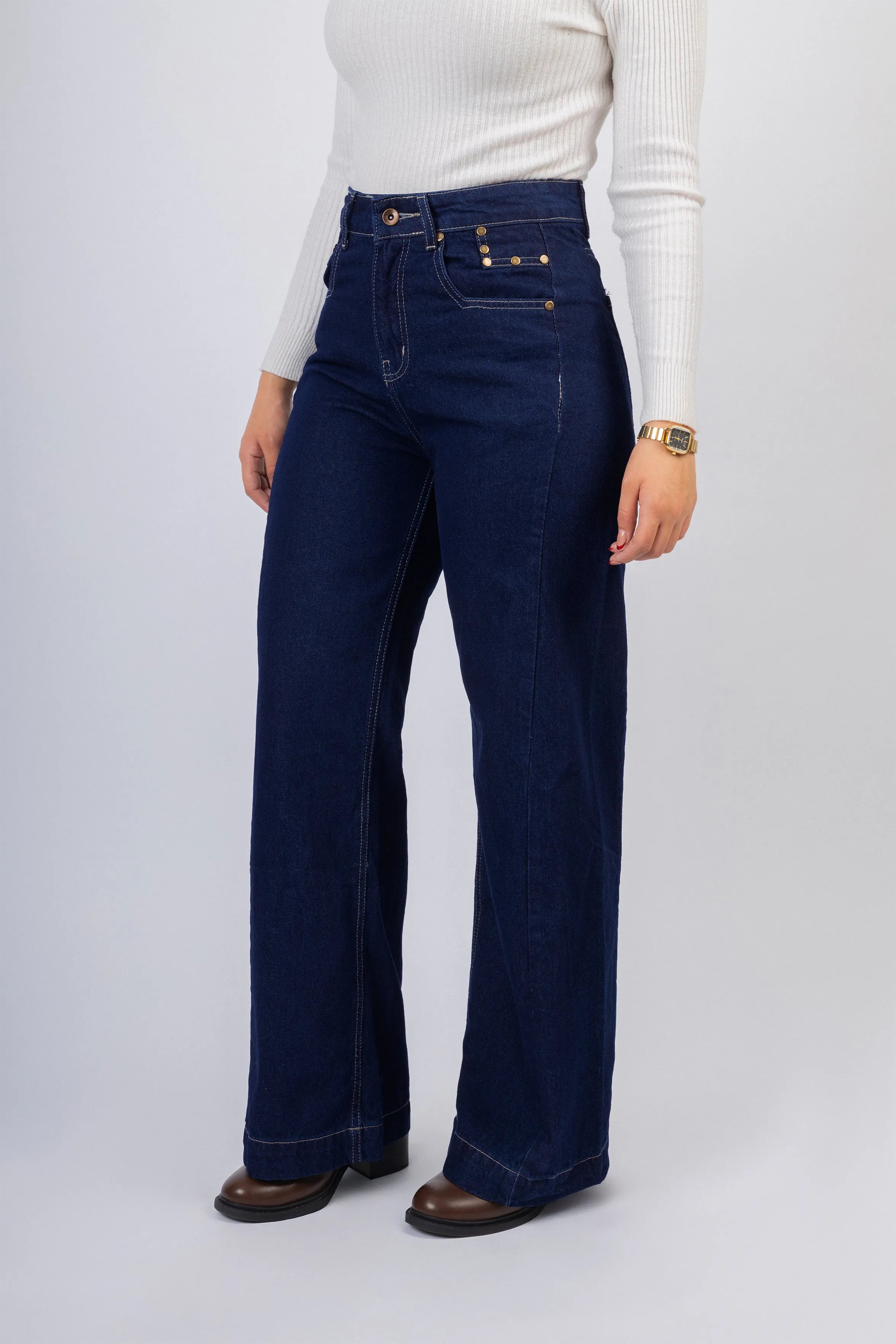 Dark Navy Washed wide leg Jeans