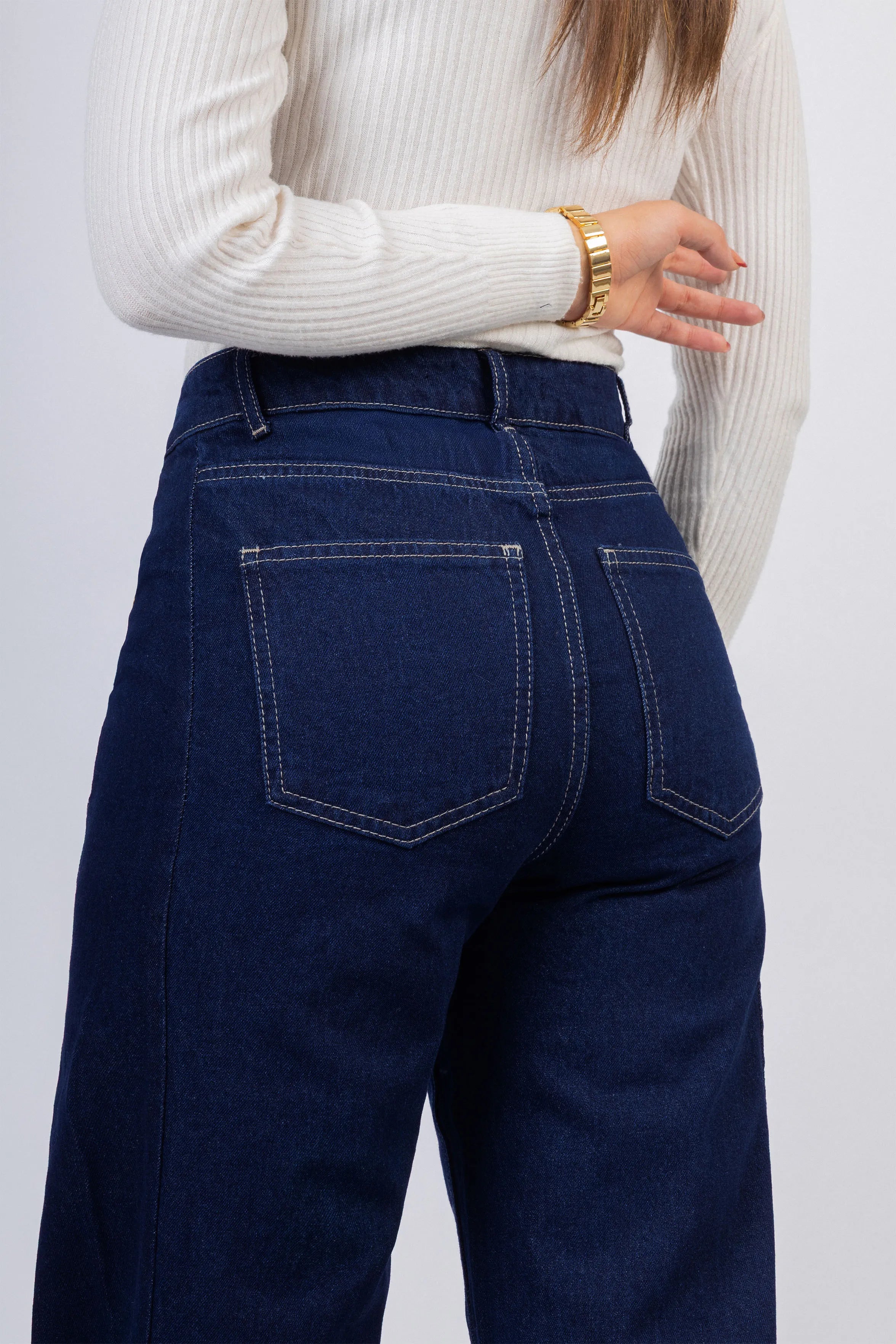 Dark Navy Washed wide leg Jeans