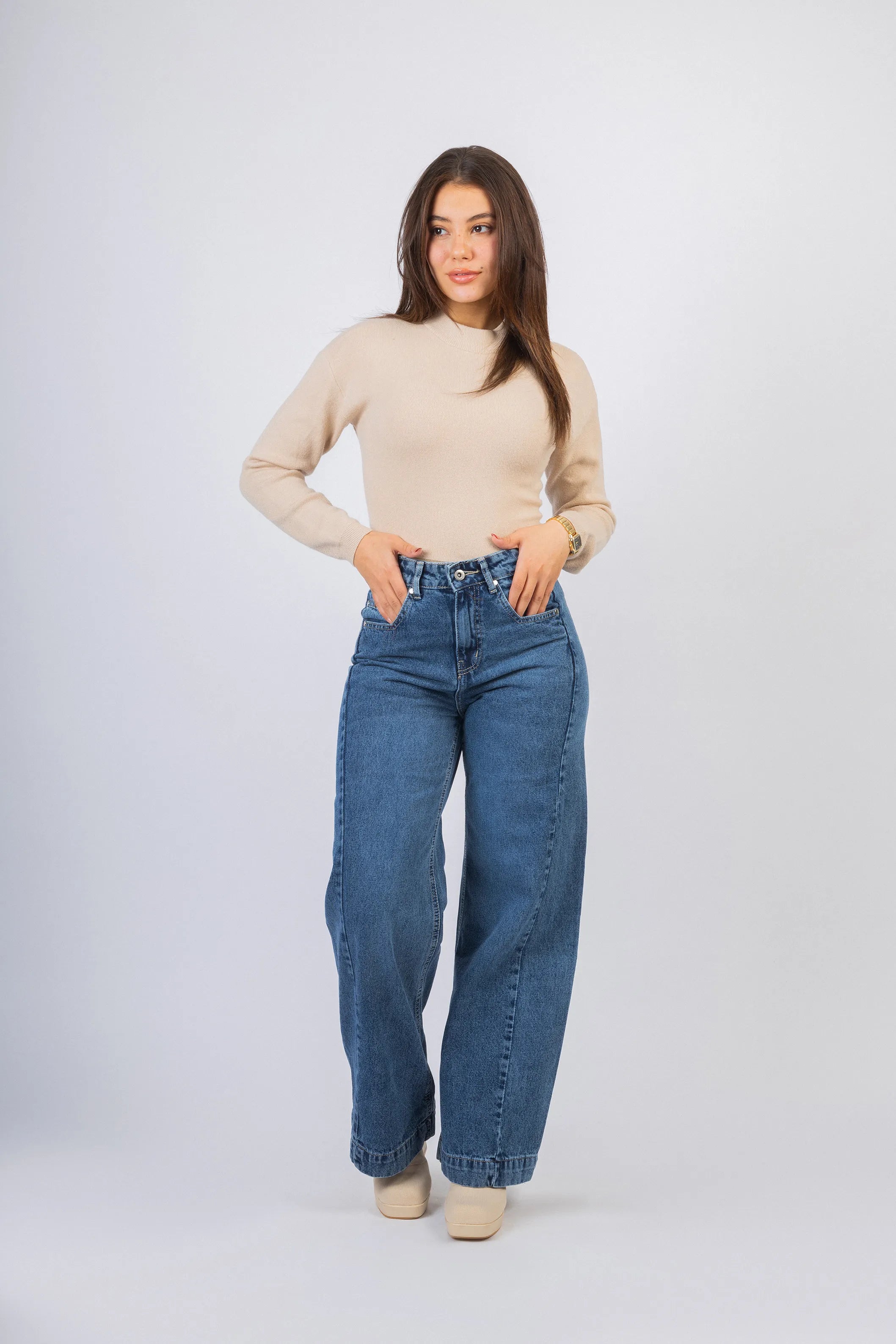 Original Blue Washed wide leg Jeans