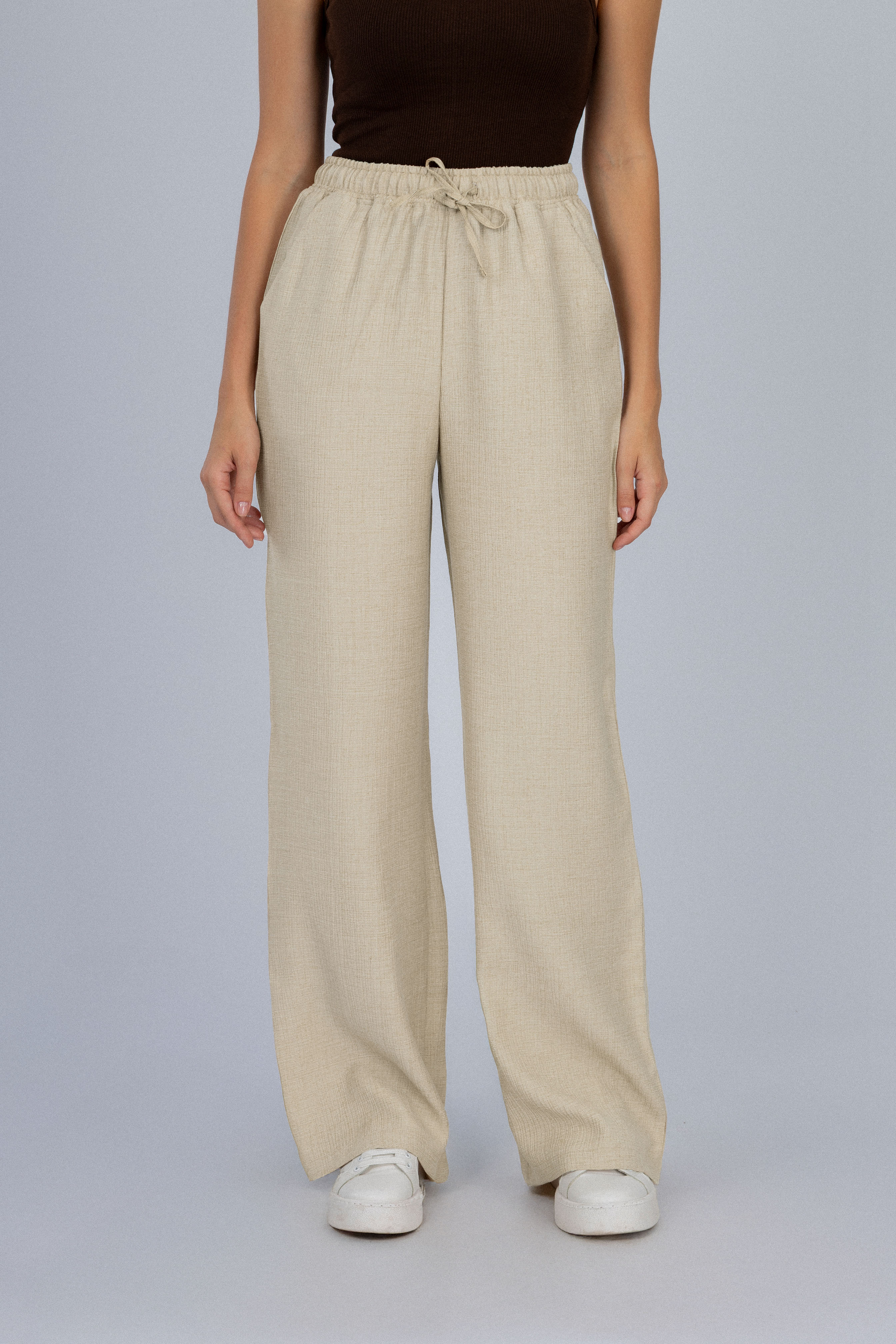 Beige Wide Leg Pant