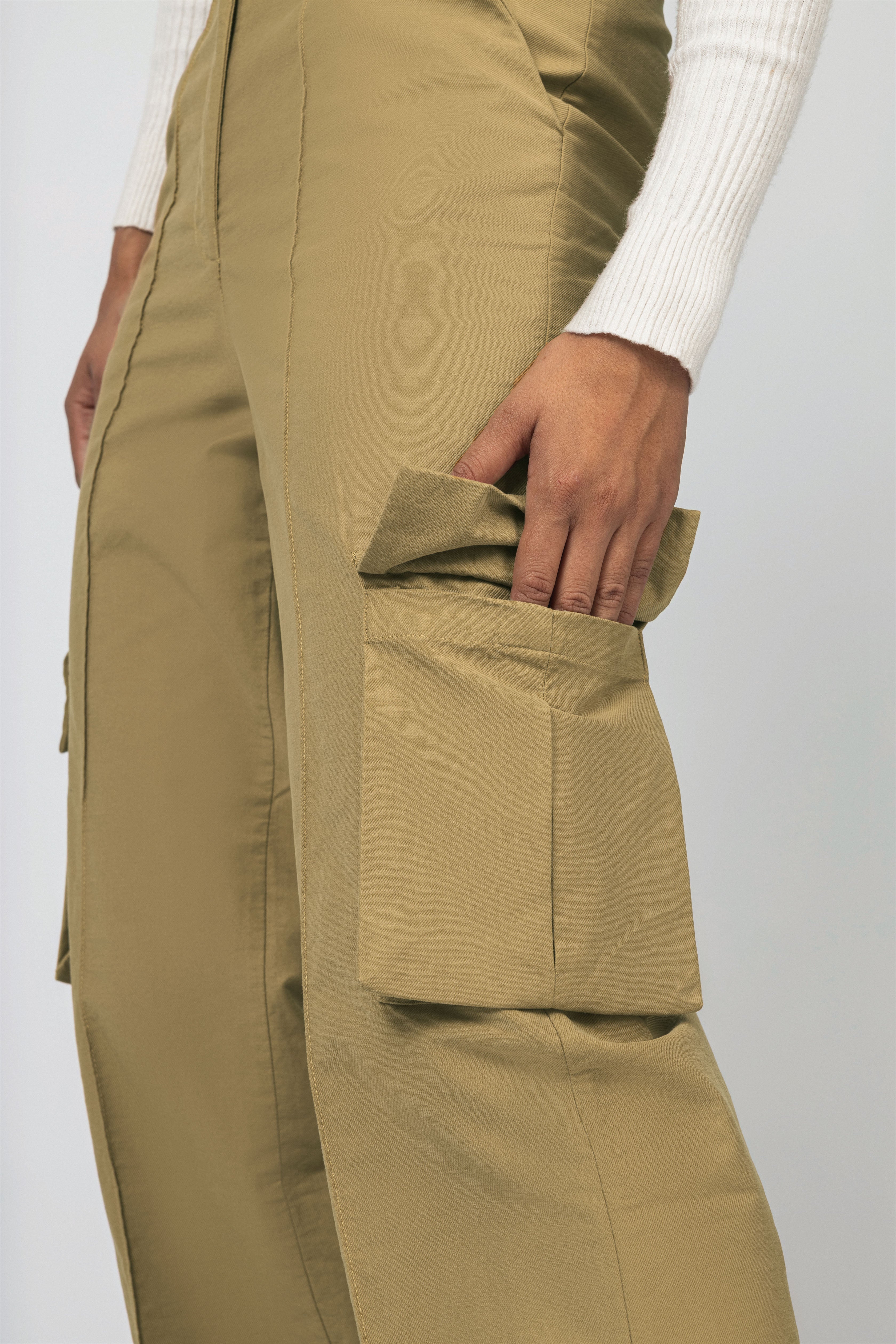 Mustard Gabardine Cargo pants