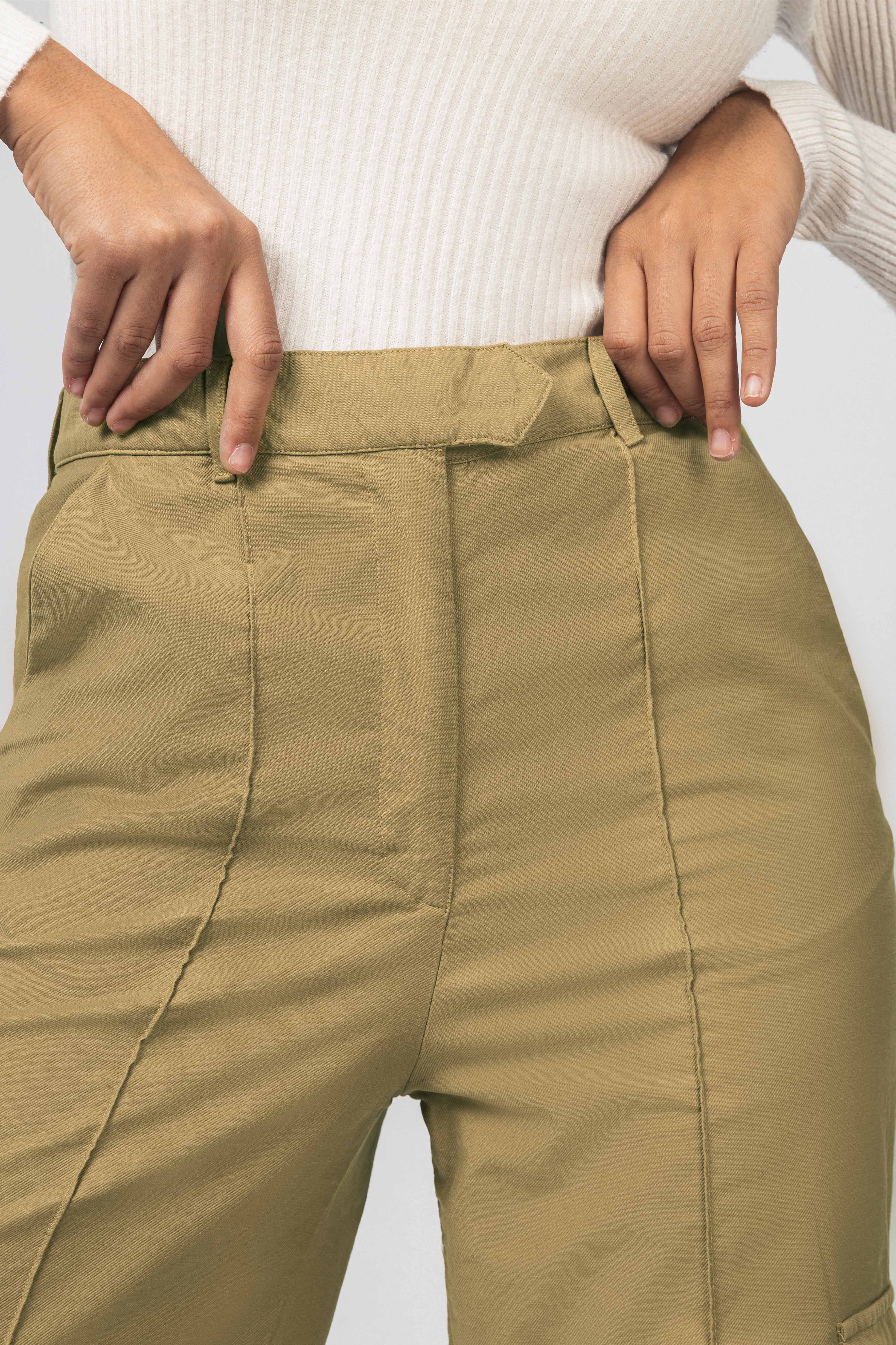 Mustard Gabardine Cargo pants