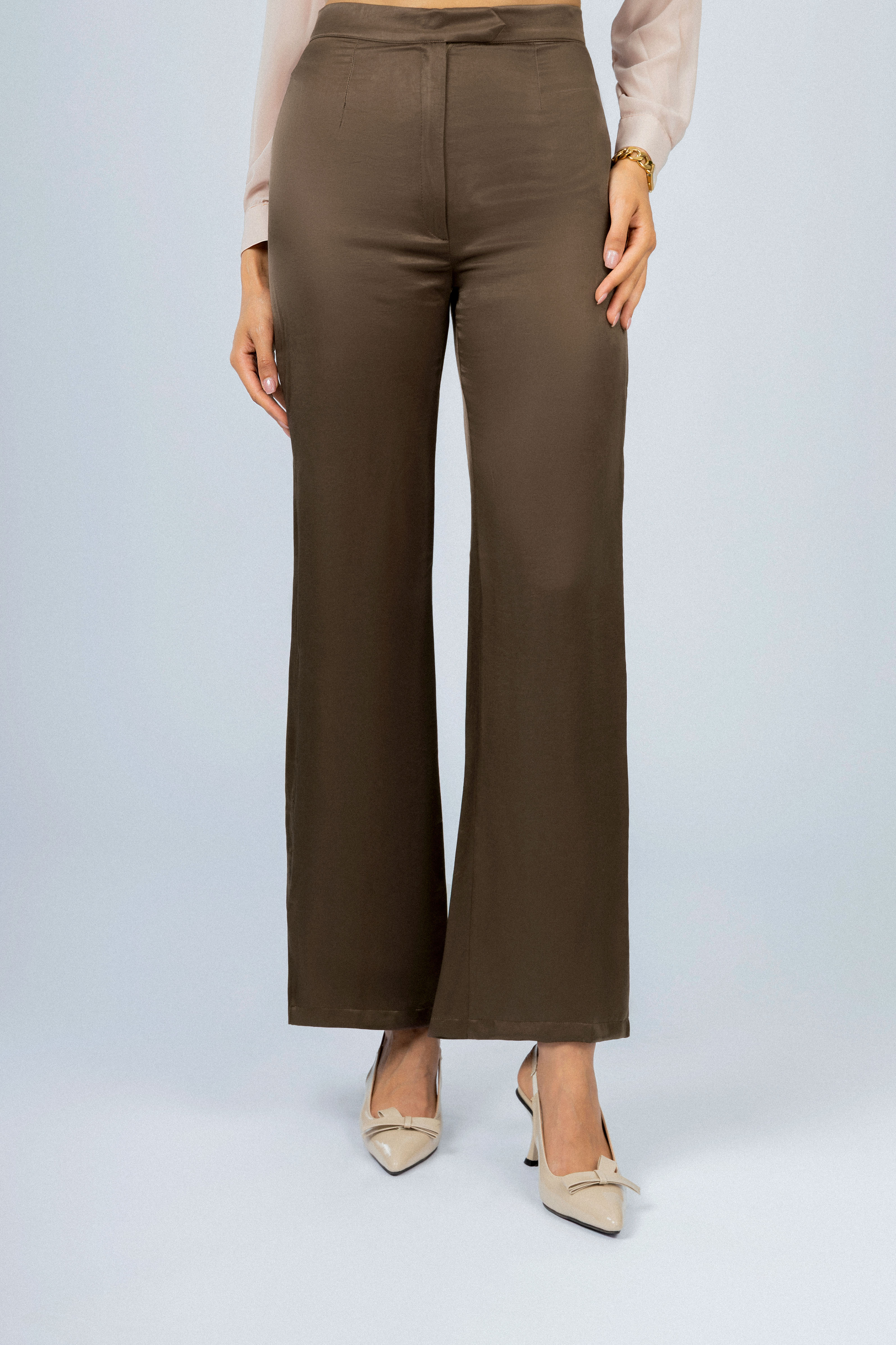 Women's Brown Classic Side Zip Pants