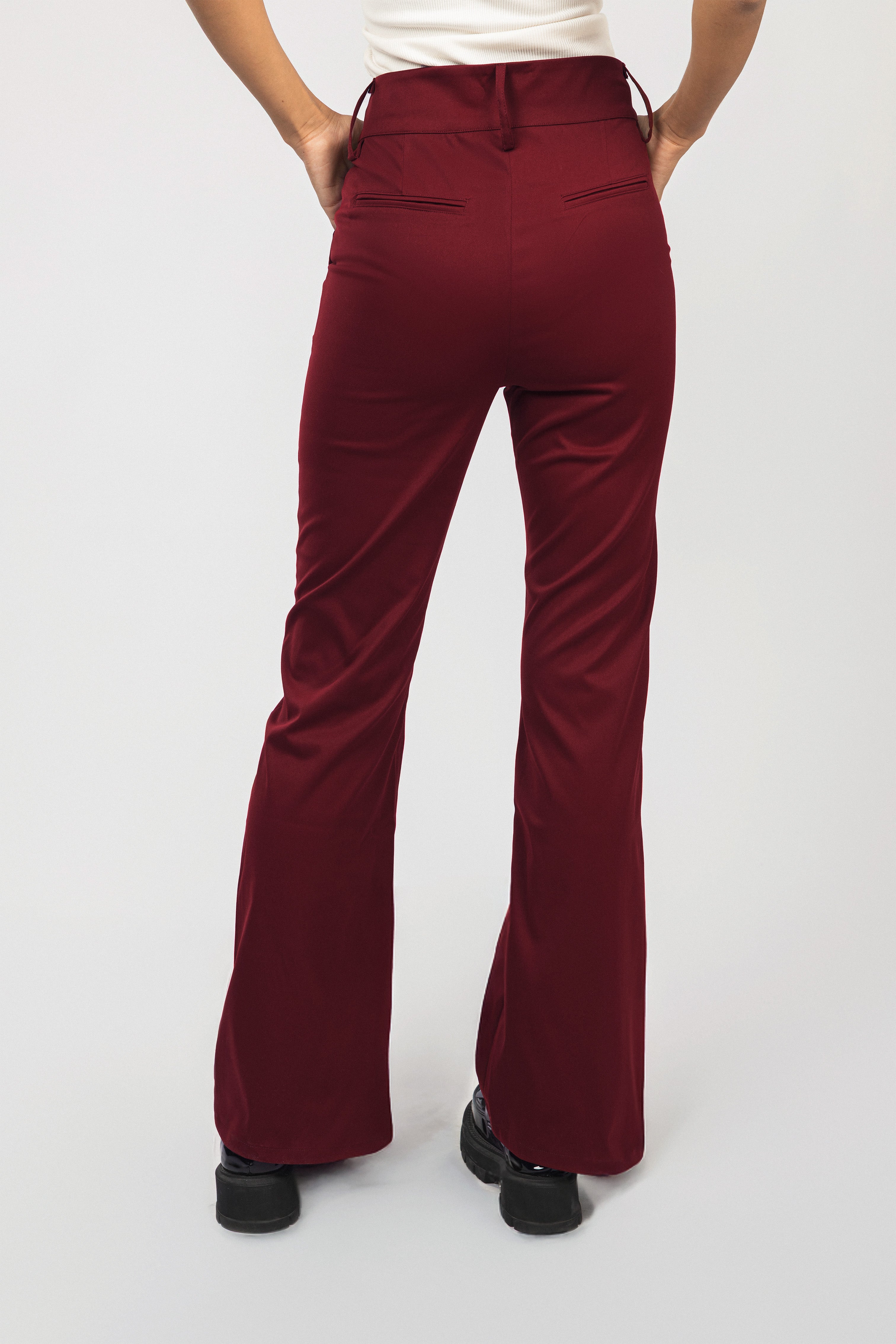 Bootcut Dark Red Classic Pants