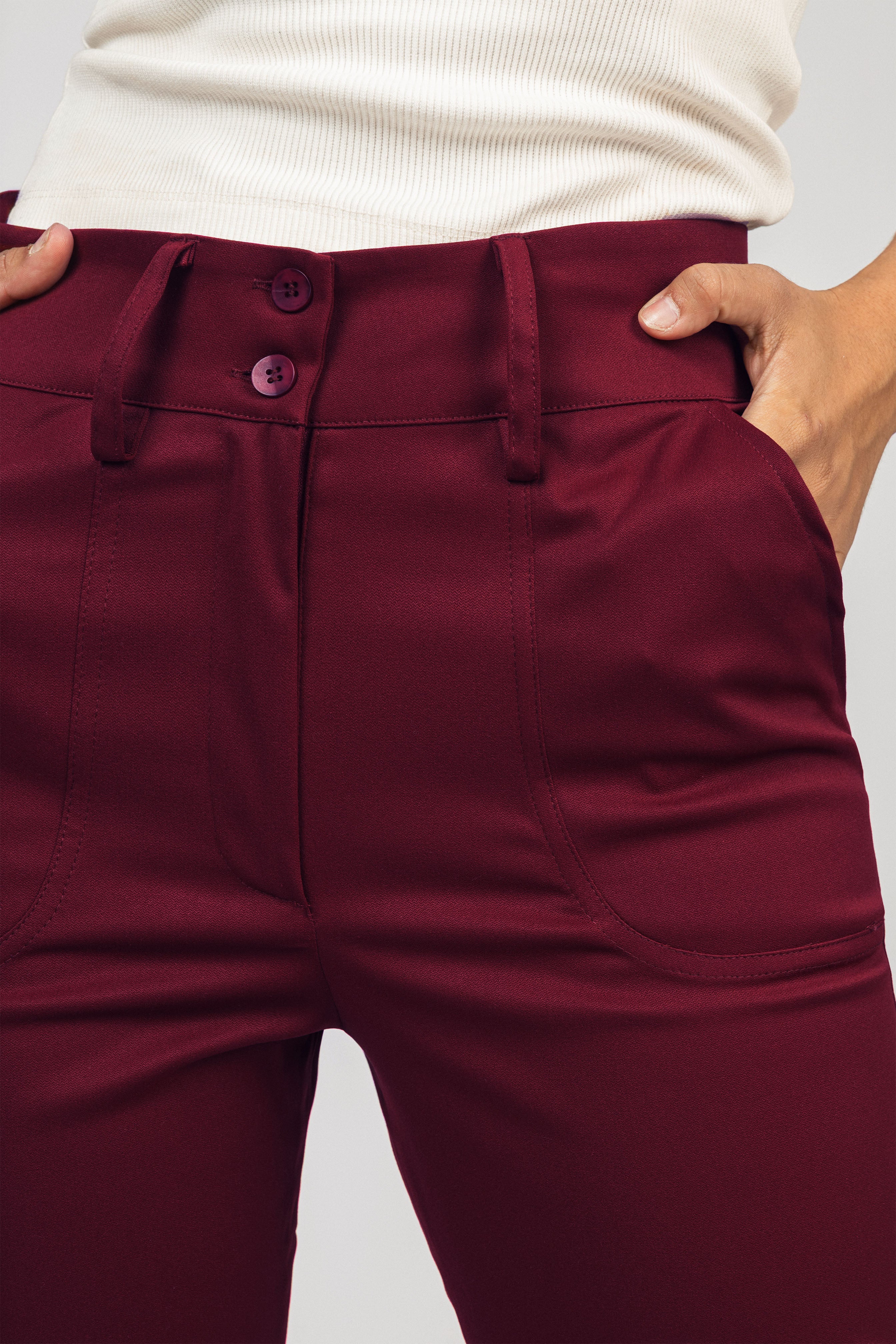 Bootcut Dark Red Classic Pants