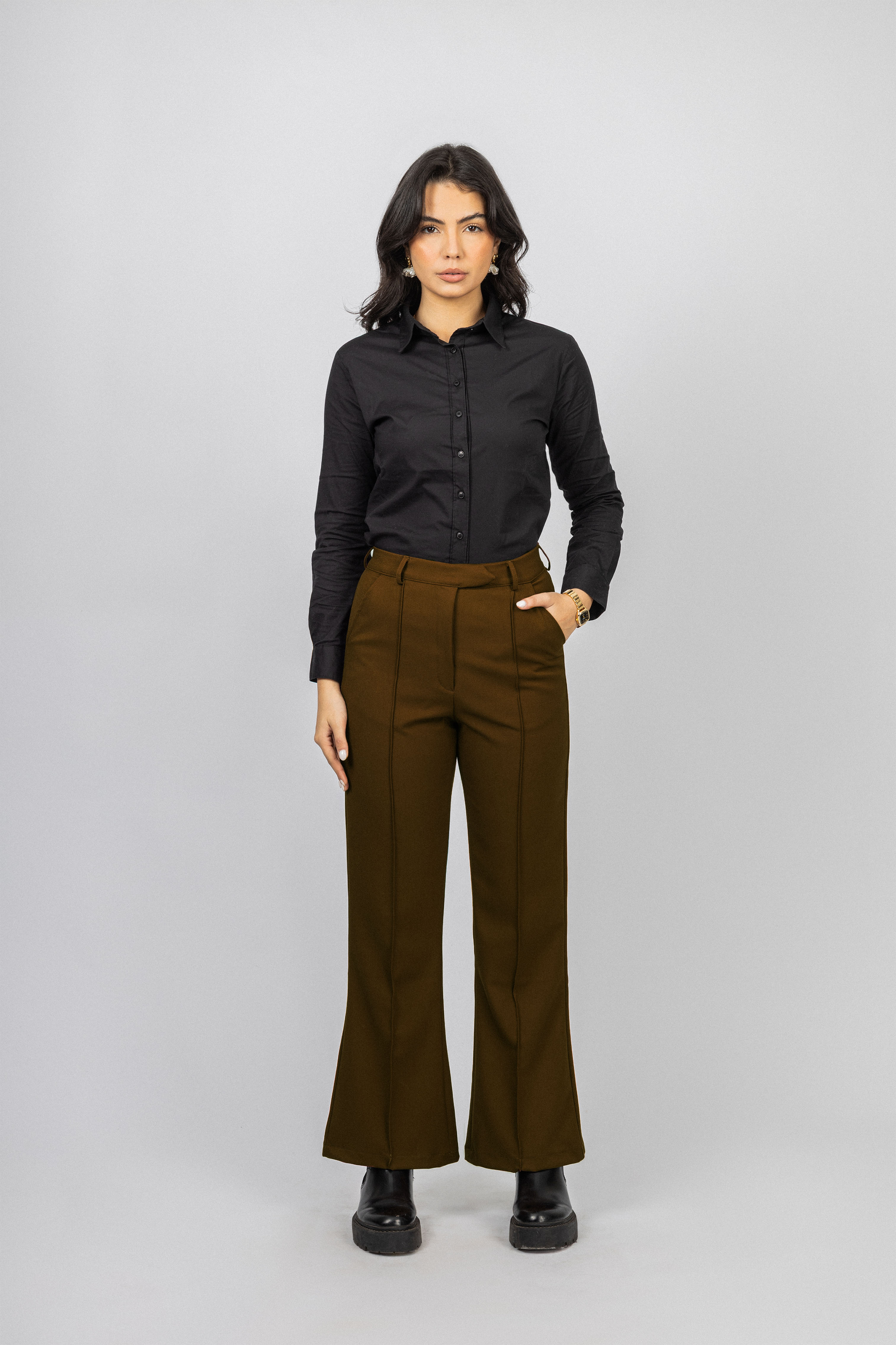 Chocolate Brown Bootcut Classic Pants