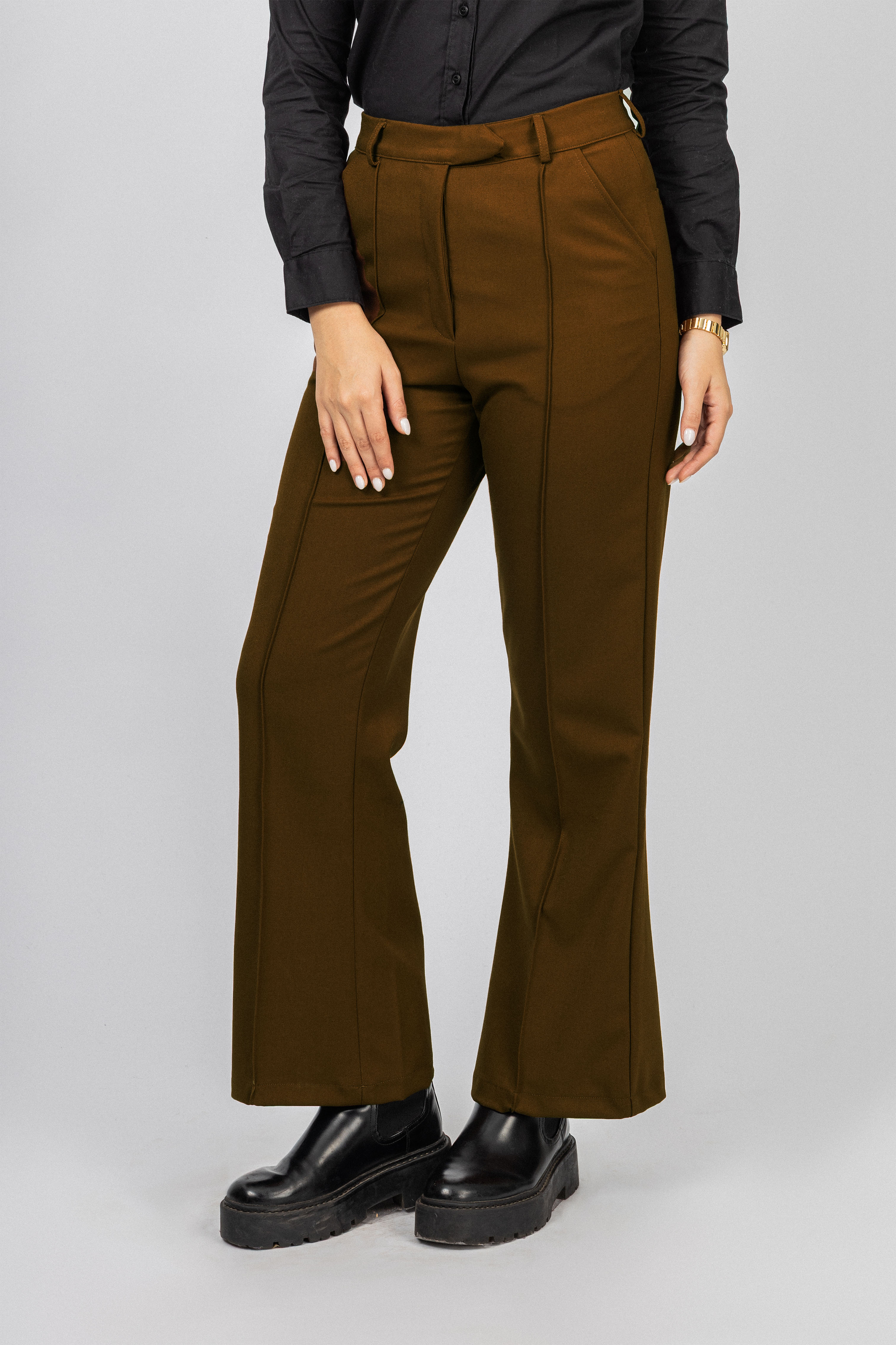 Chocolate Brown Bootcut Classic Pants
