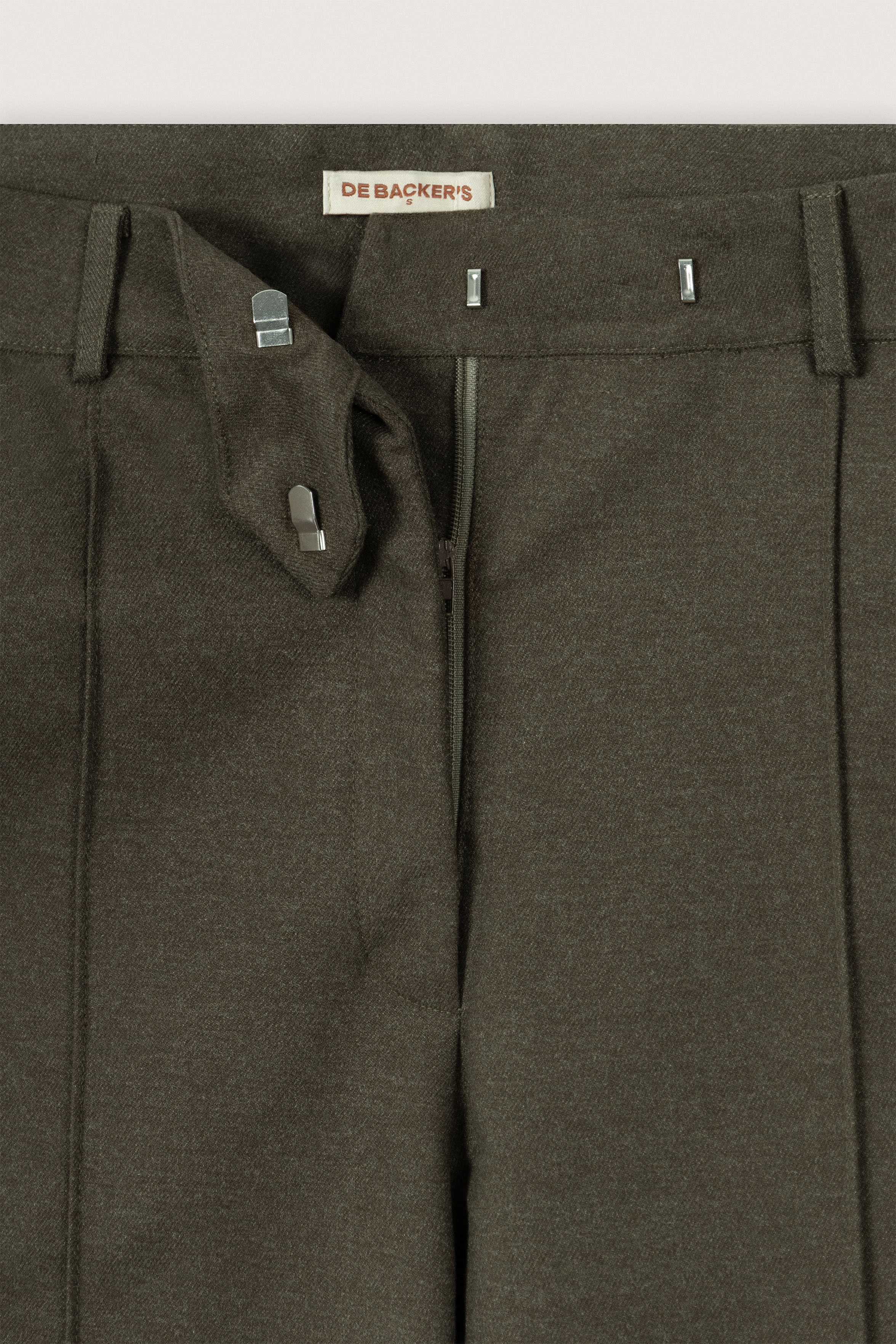 Olive Wool Feel Classic Pants