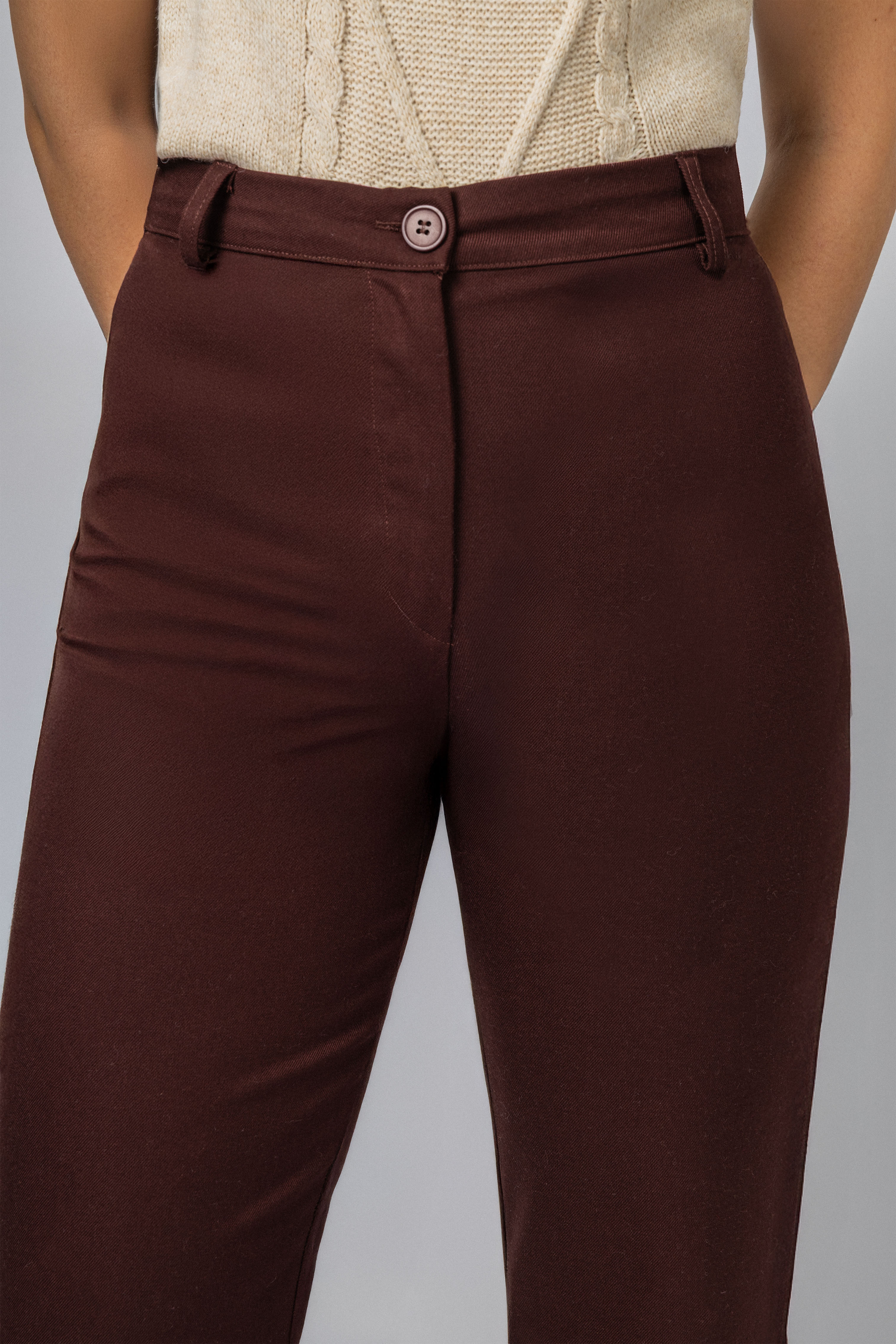Burgundy Bootcut Classic Pants