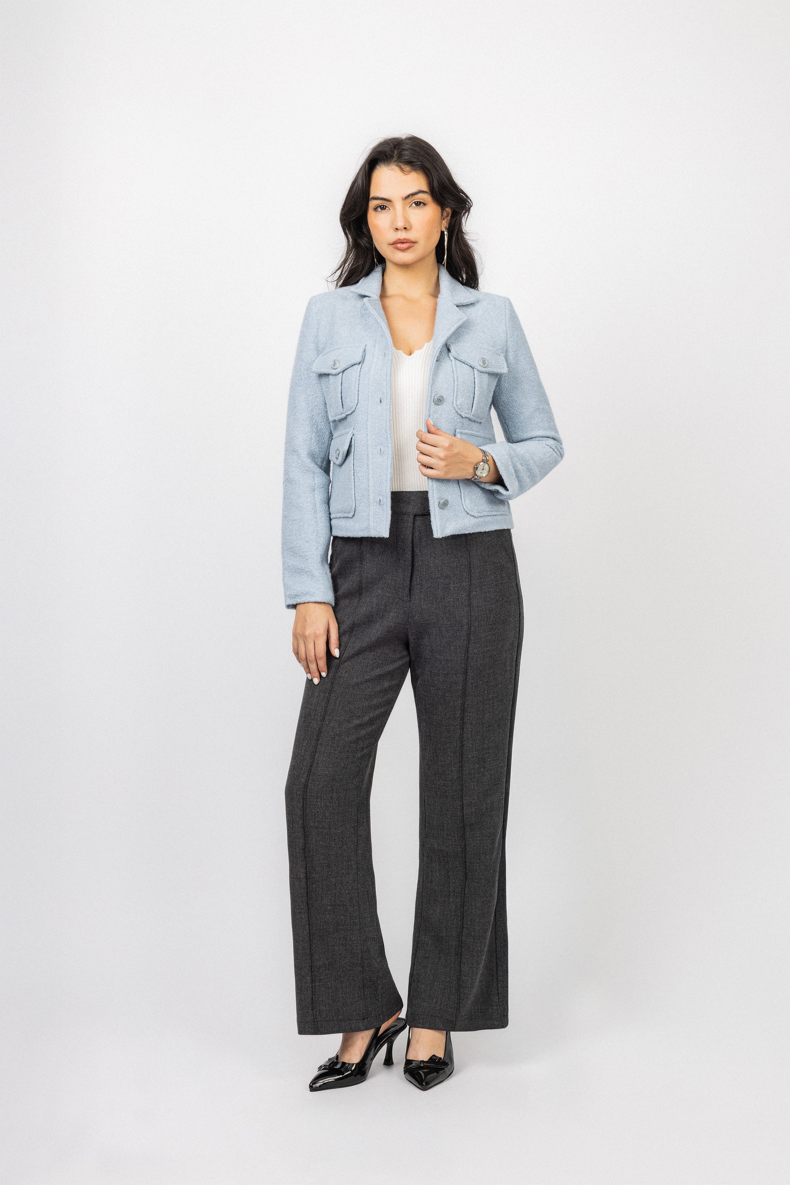 Light Blue heavy Short Jacket