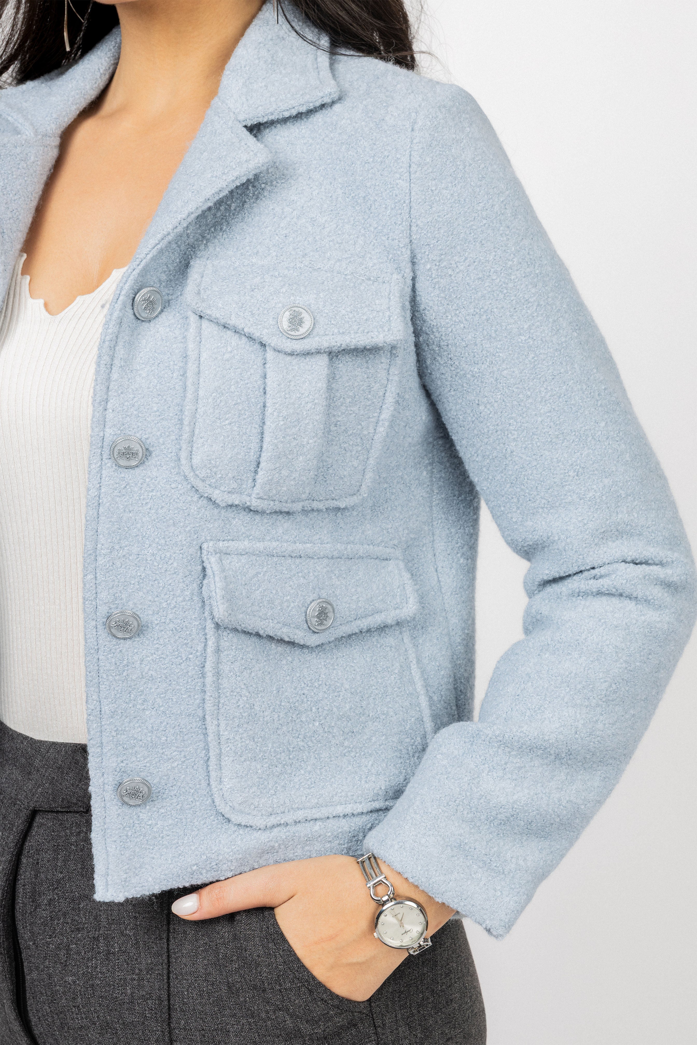 Light Blue heavy Short Jacket