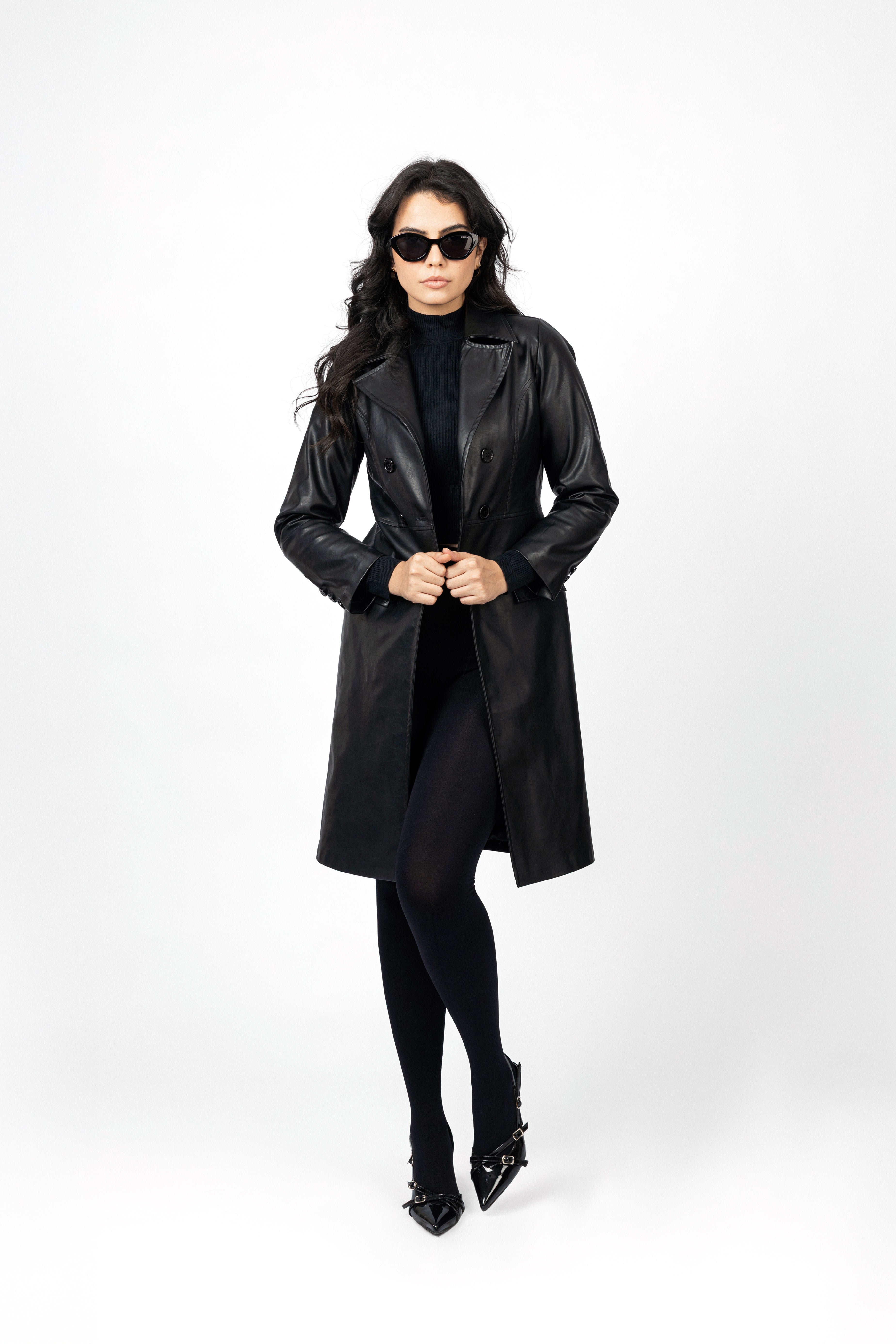 Black Leather Long Coat