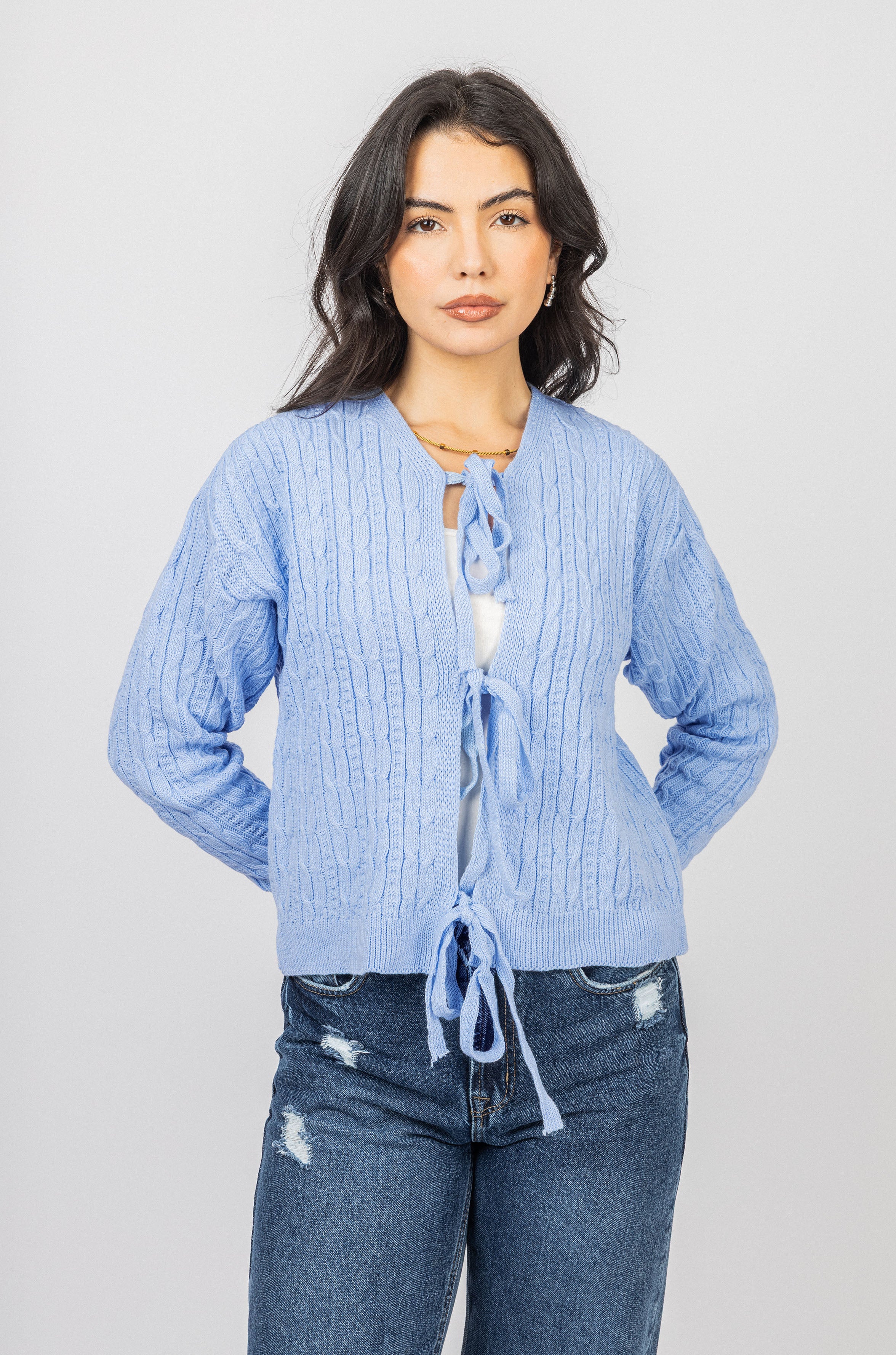 Light Blue Knitted Jacket