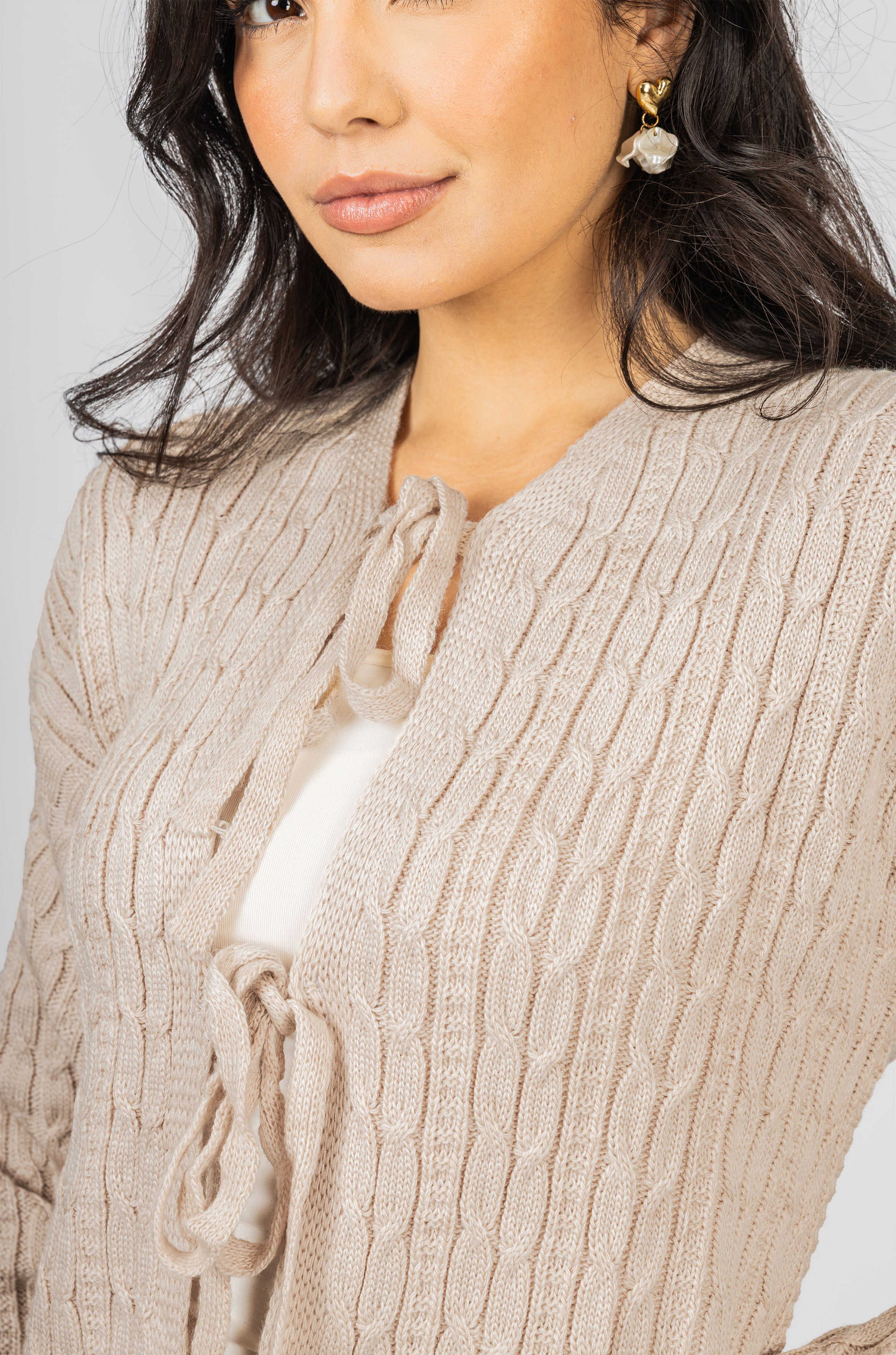 Beige Knitted Jacket