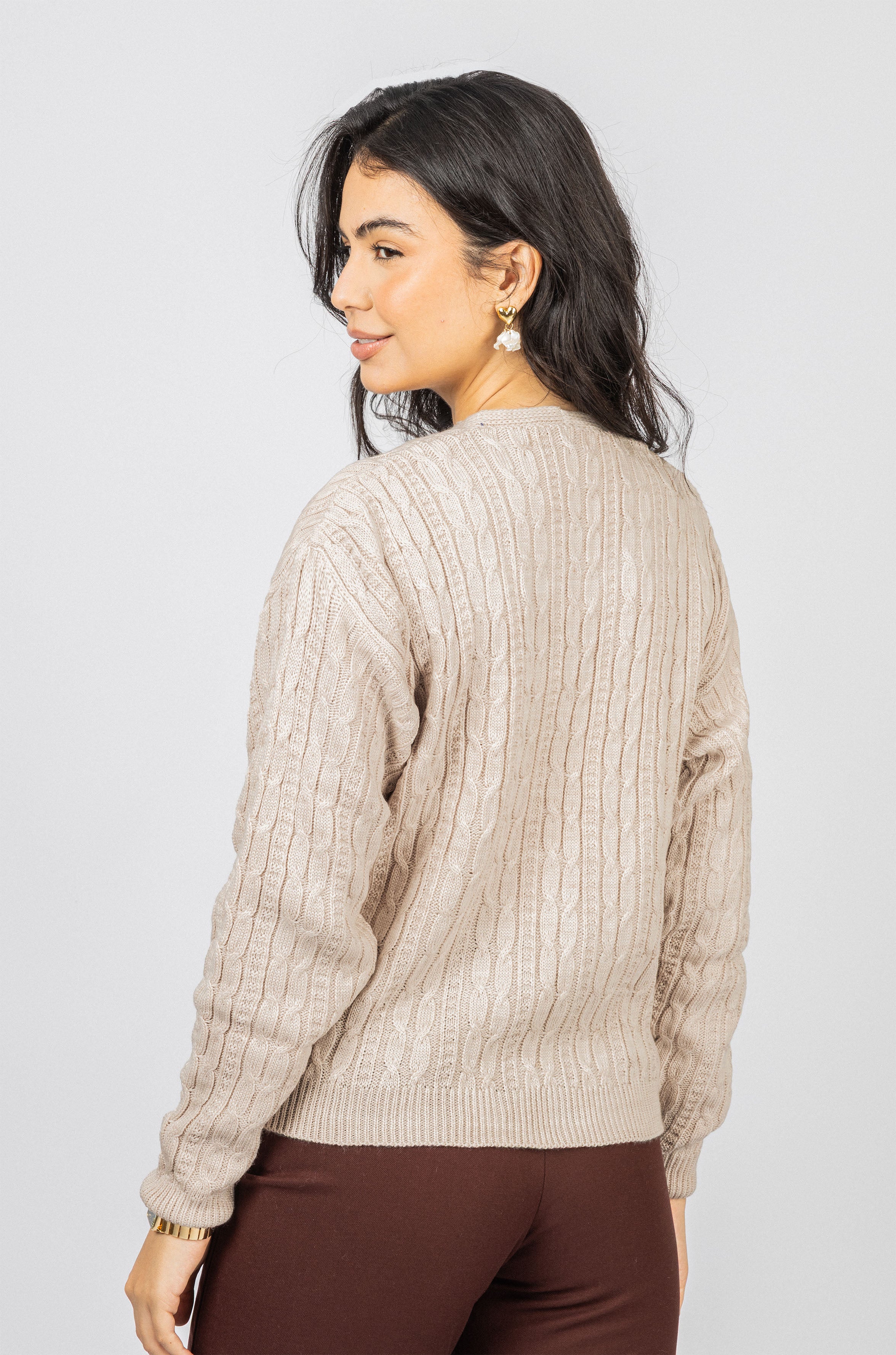 Beige Knitted Jacket