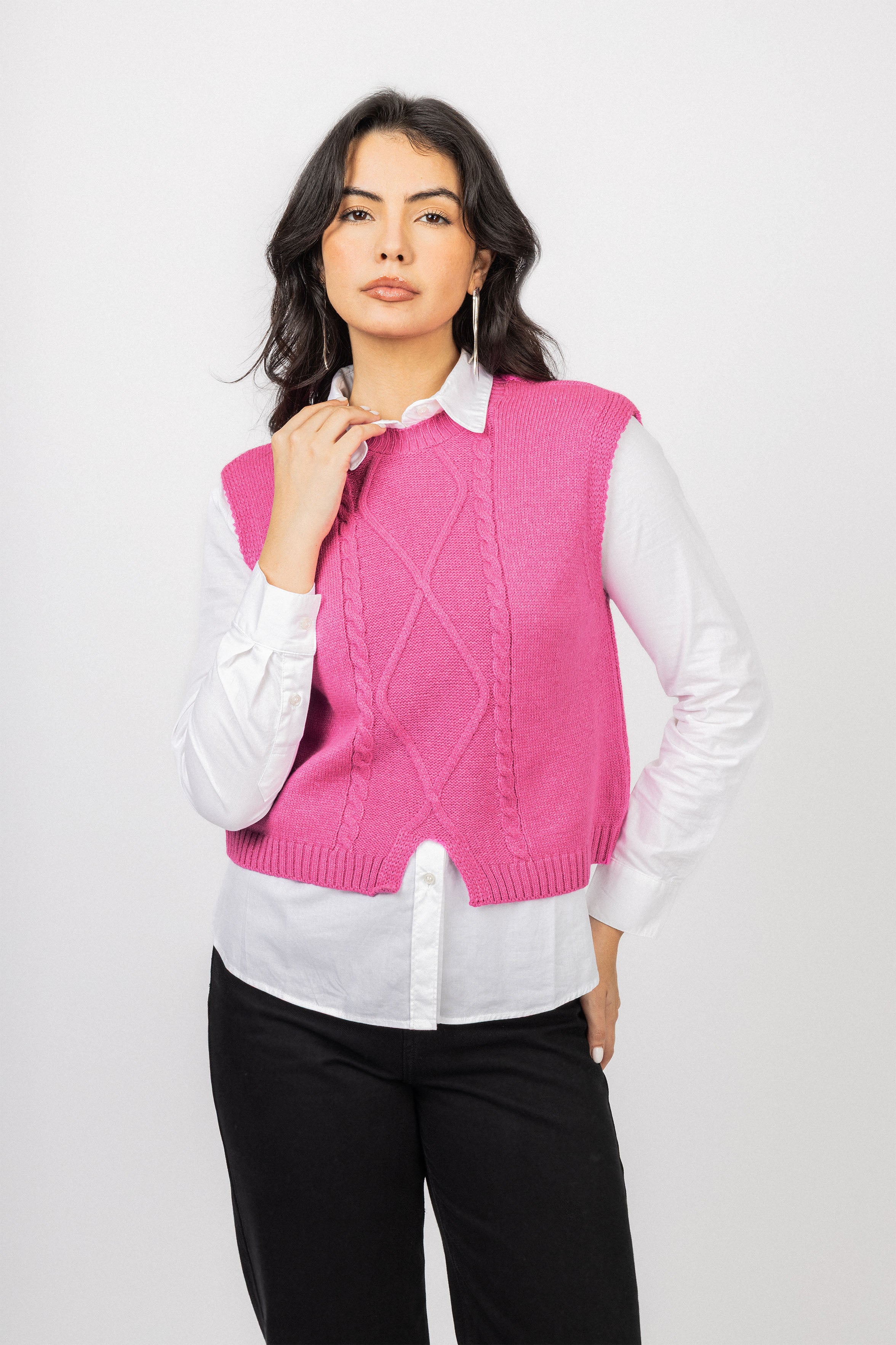 Rose Knitted Women Vest