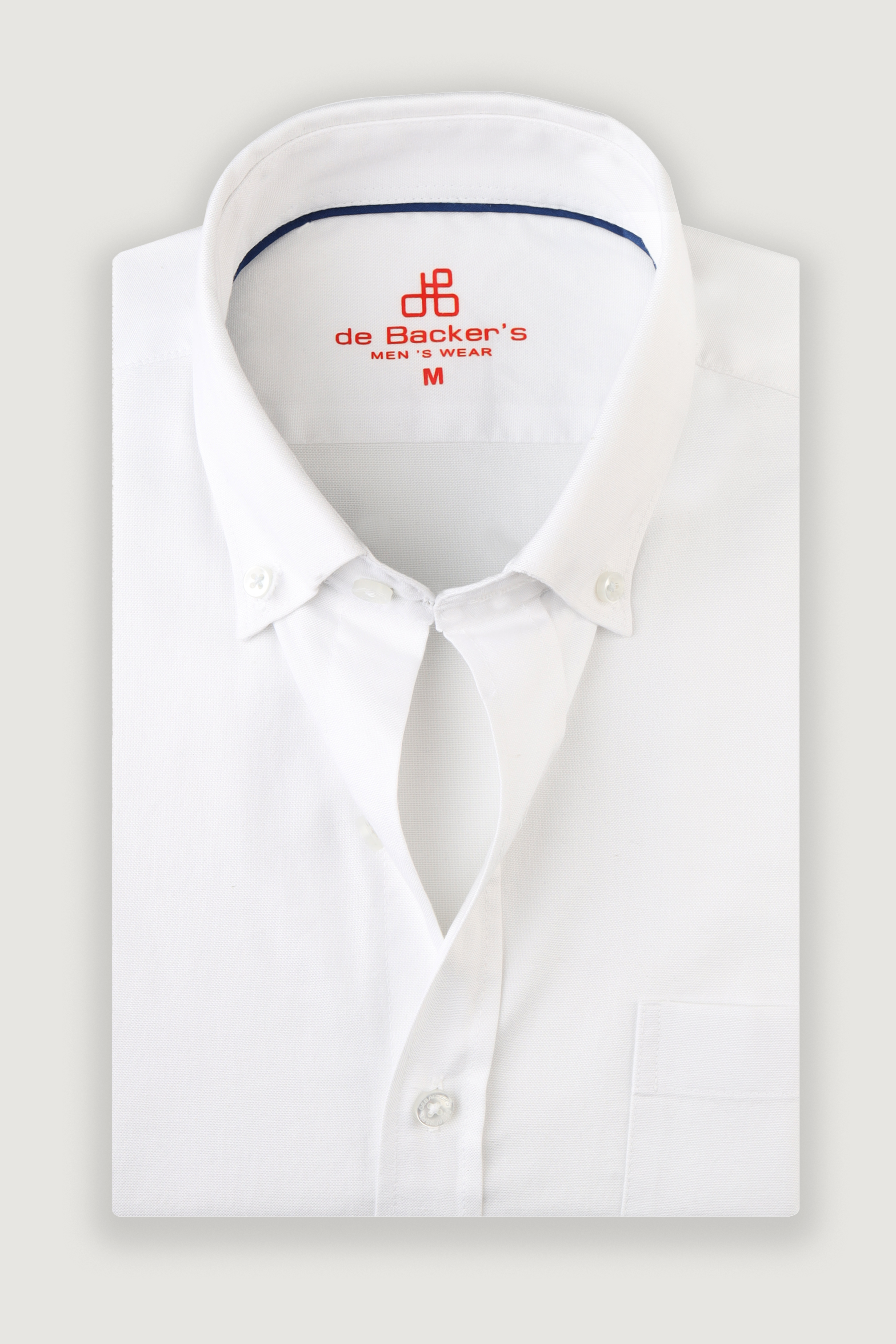 Oxford  White Cotton Short Sleeves Shirt