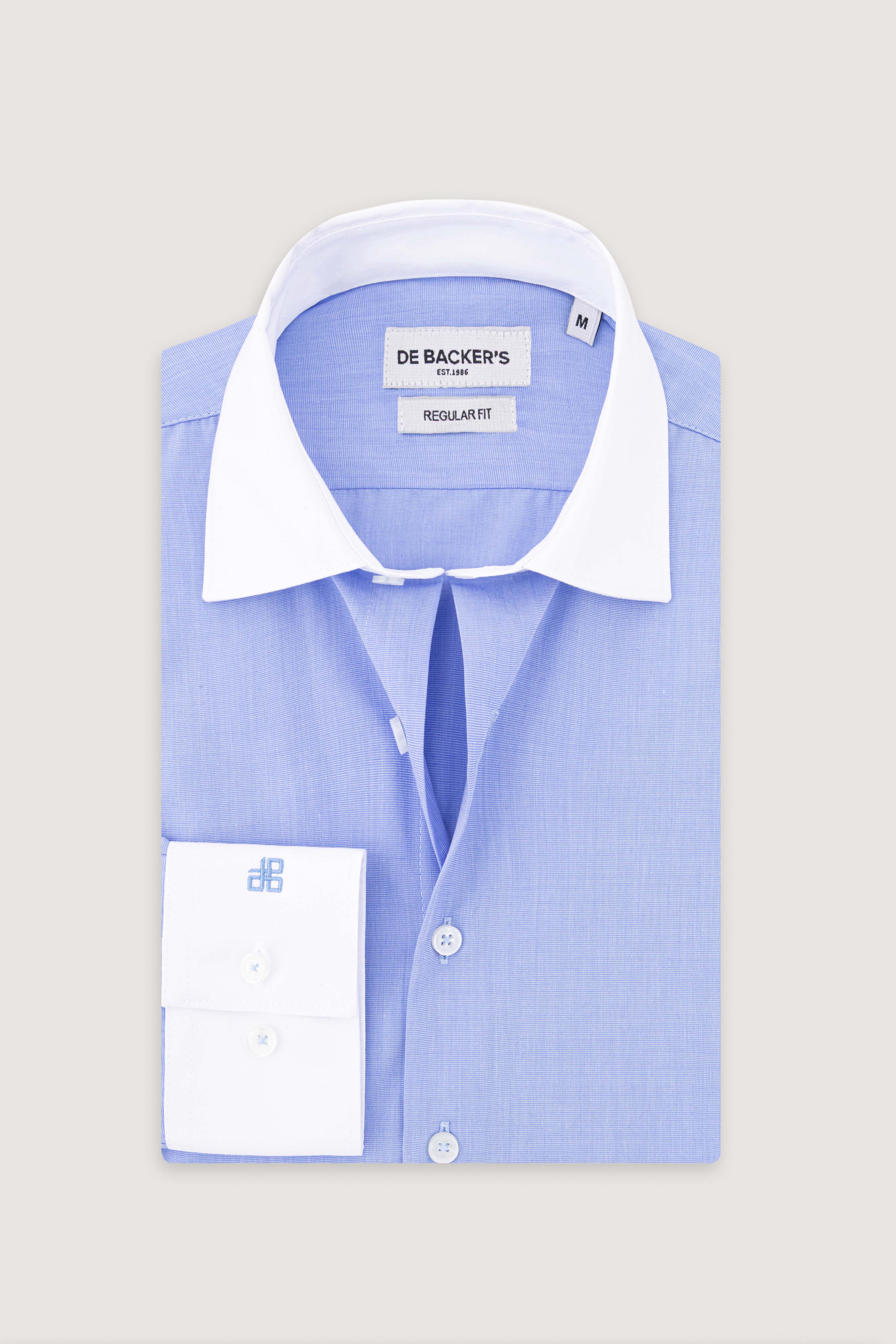 Blue White-Collar Classic Shirt - De Backers - 1