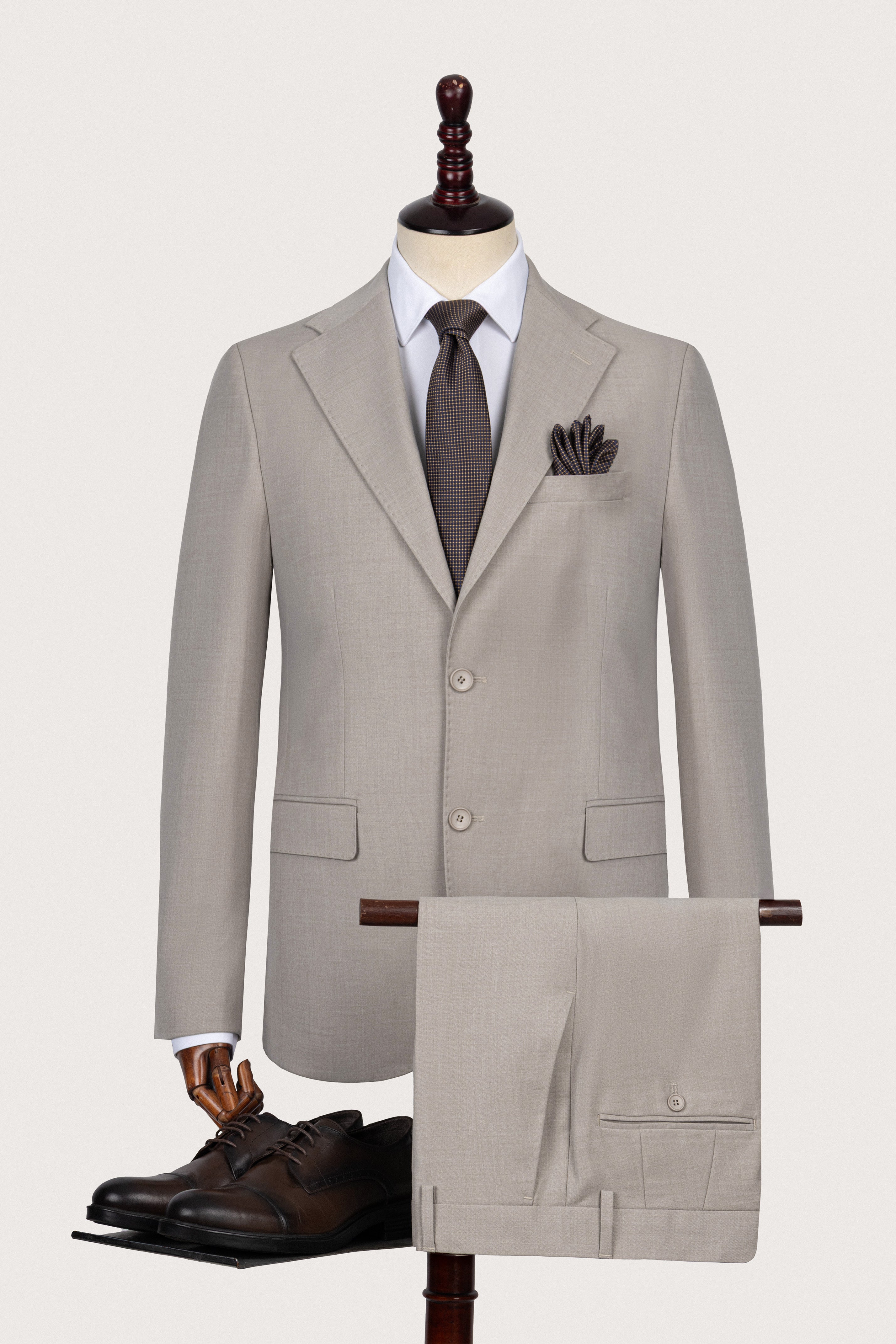 Greige Casual Suit - De Backers - 1